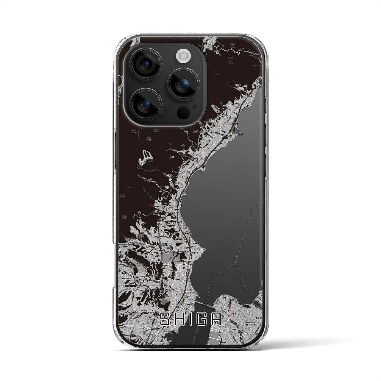 【志賀(滋賀県)】地図柄iPhoneケース(クリアタイプ)
