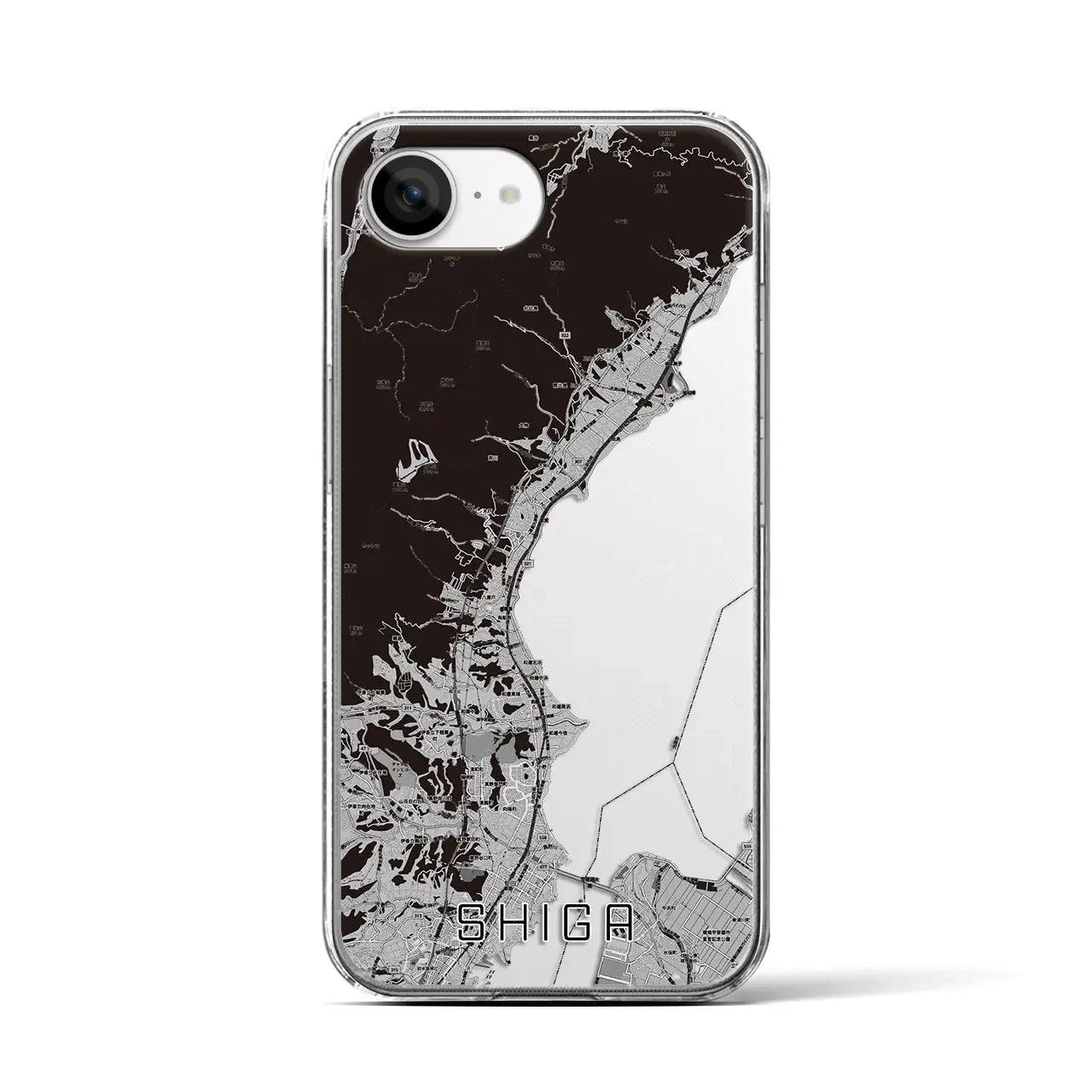 【志賀(滋賀県)】地図柄iPhoneケース(クリアタイプ)