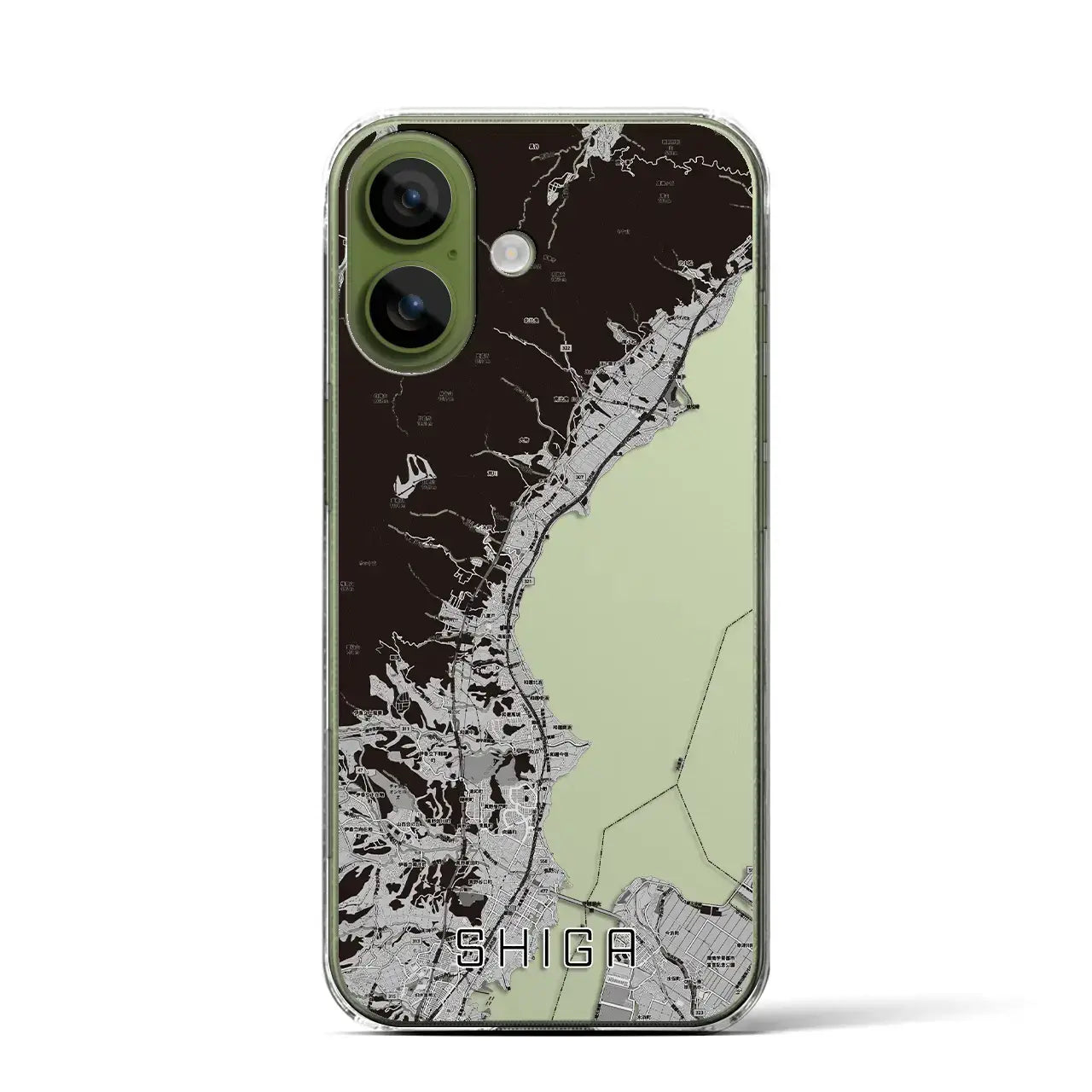 【志賀(滋賀県)】地図柄iPhoneケース(クリアタイプ)