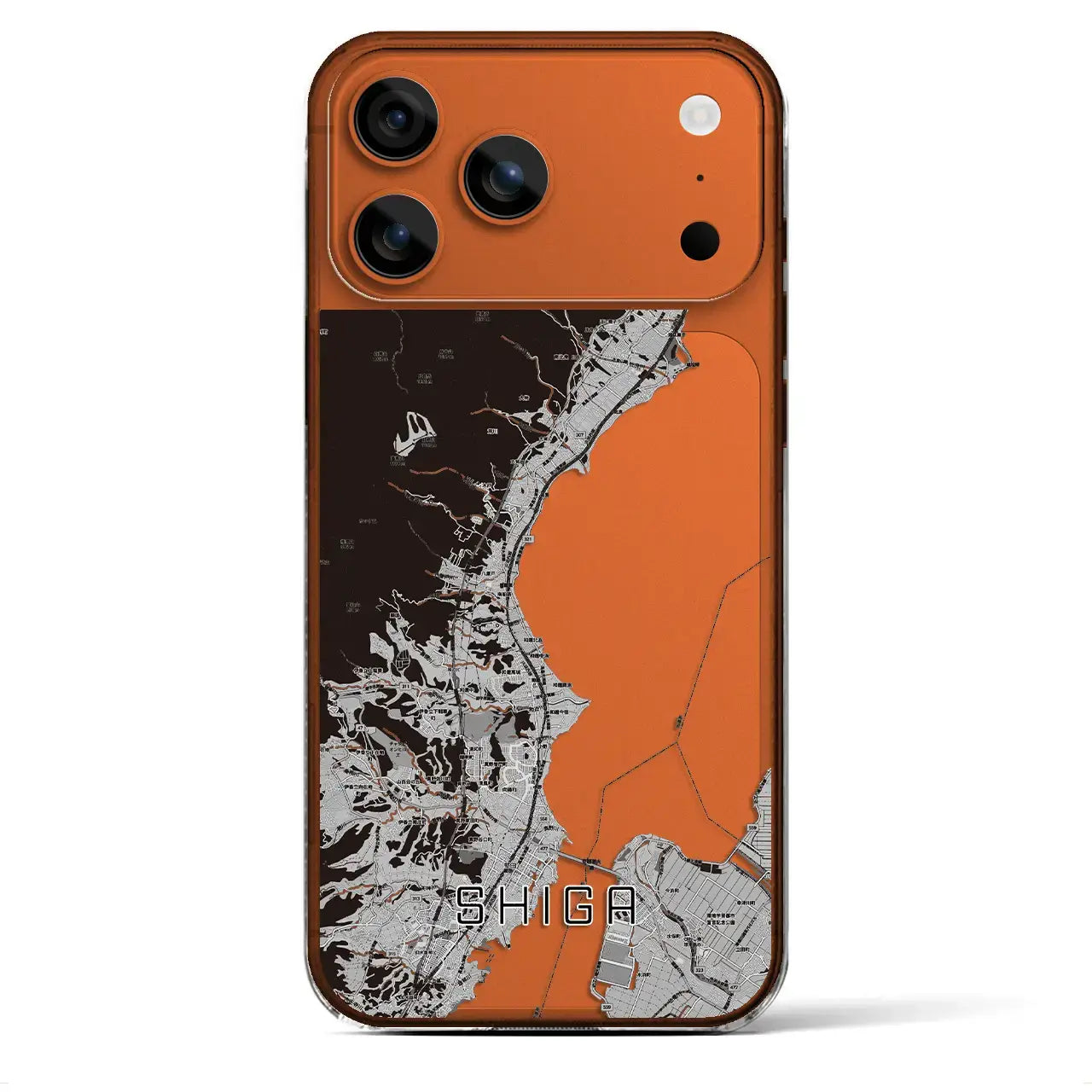 【志賀(滋賀県)】地図柄iPhoneケース(クリアタイプ)