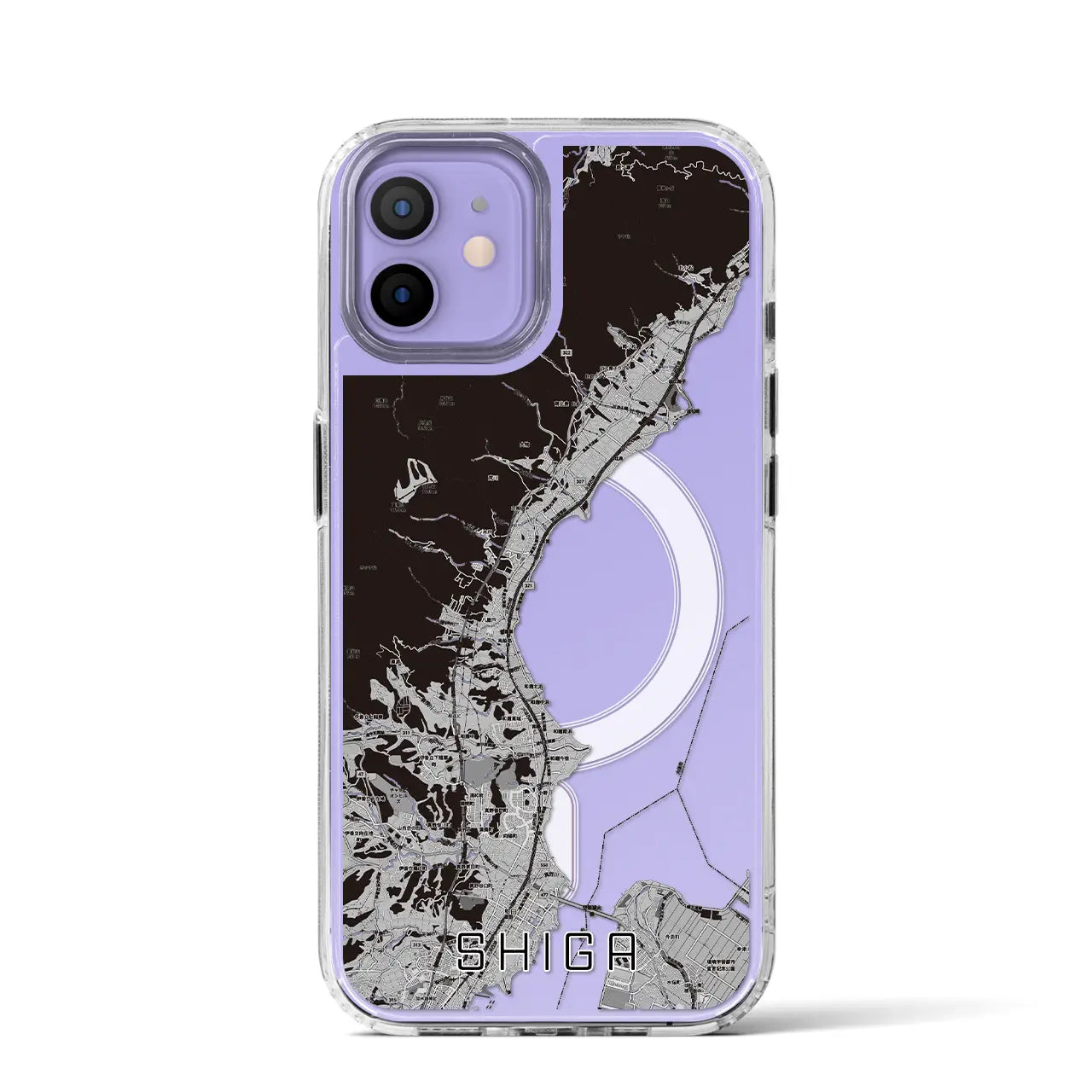 【志賀(滋賀県)】地図柄iPhoneケース(MagSafeタイプ)