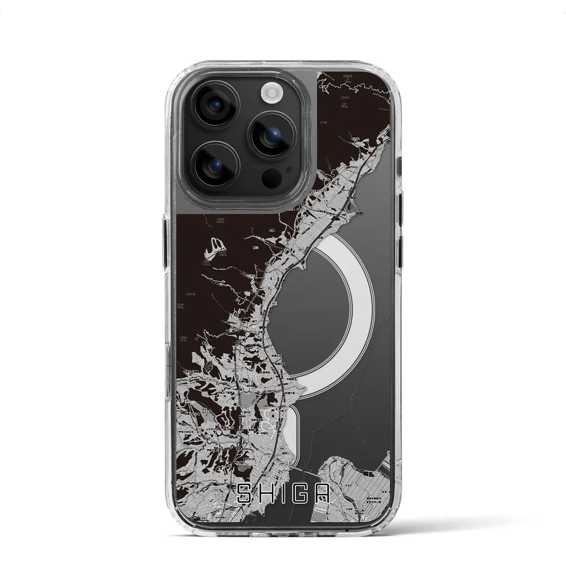 【志賀(滋賀県)】地図柄iPhoneケース(MagSafeタイプ)