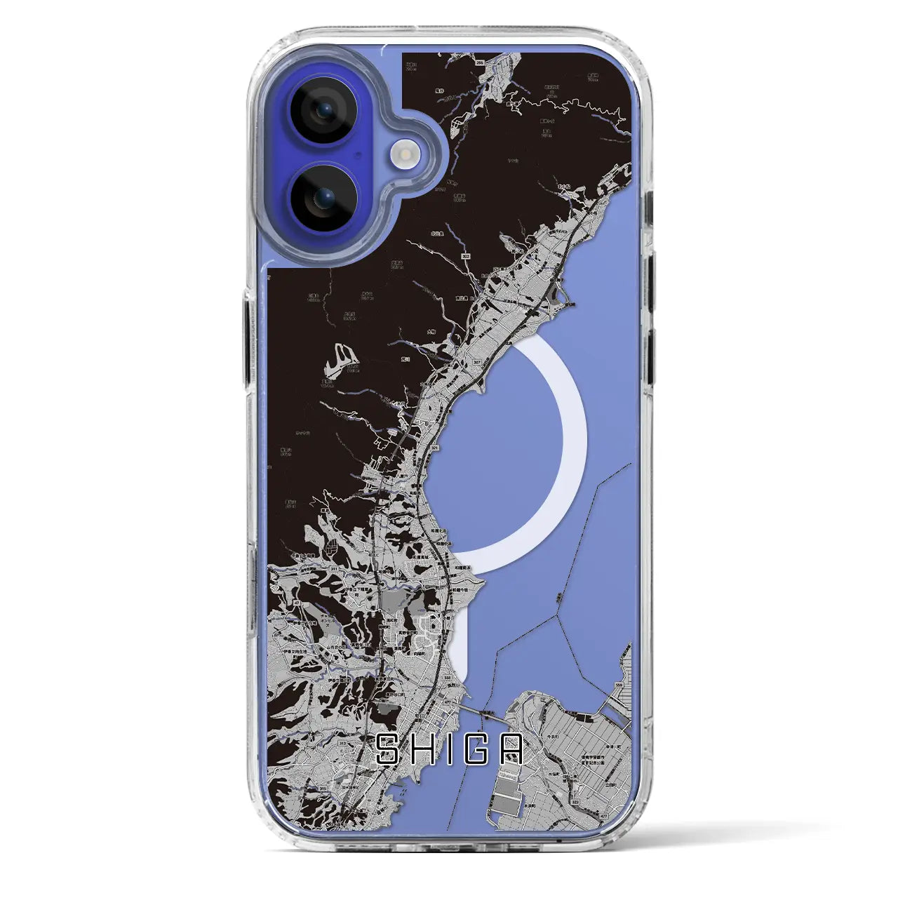 【志賀(滋賀県)】地図柄iPhoneケース(MagSafeタイプ)