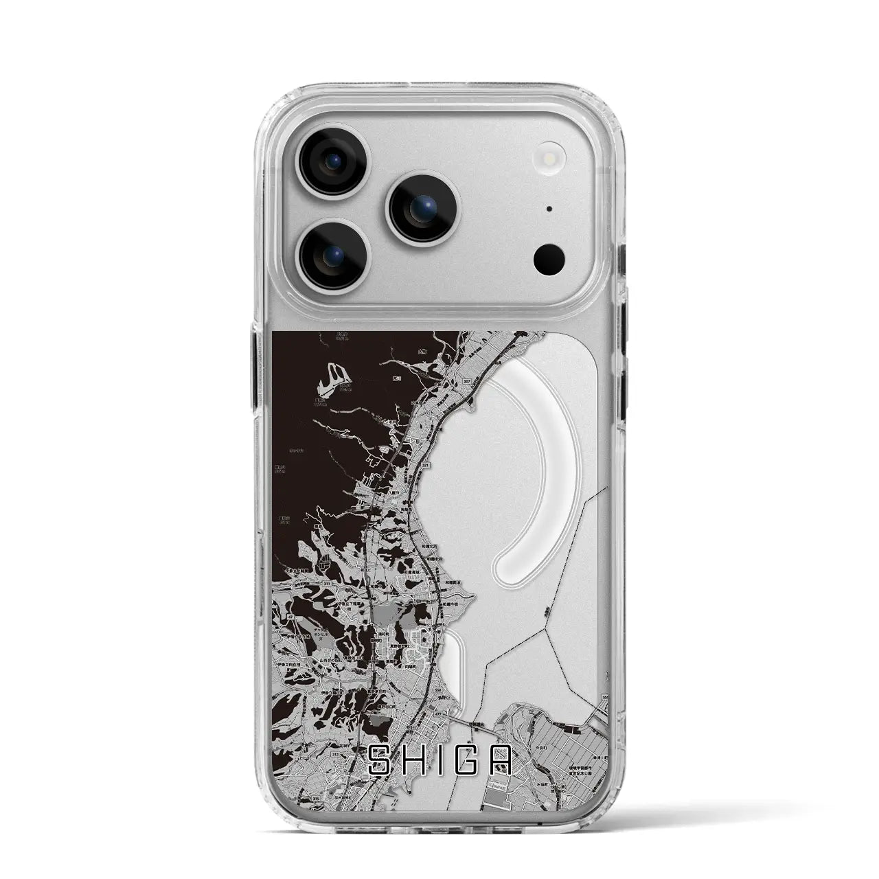 【志賀(滋賀県)】地図柄iPhoneケース(MagSafeタイプ)