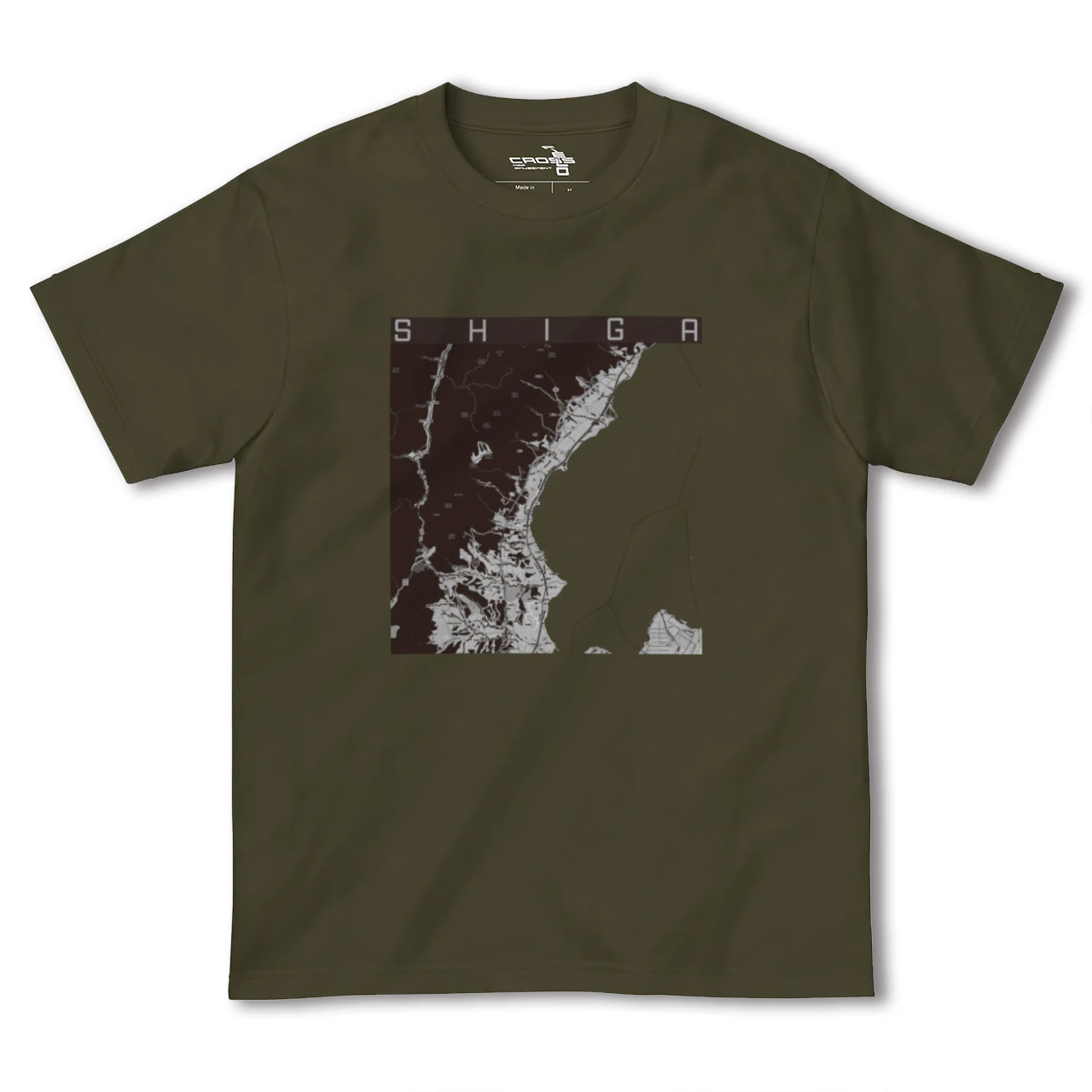 【志賀(滋賀県)】地図柄ヘビーウェイトTシャツ