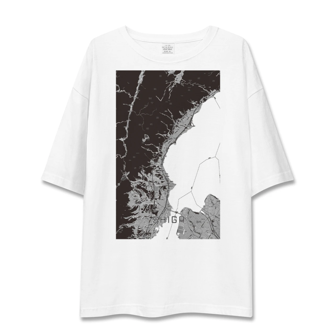 【志賀(滋賀県)】地図柄ビッグシルエットTシャツ