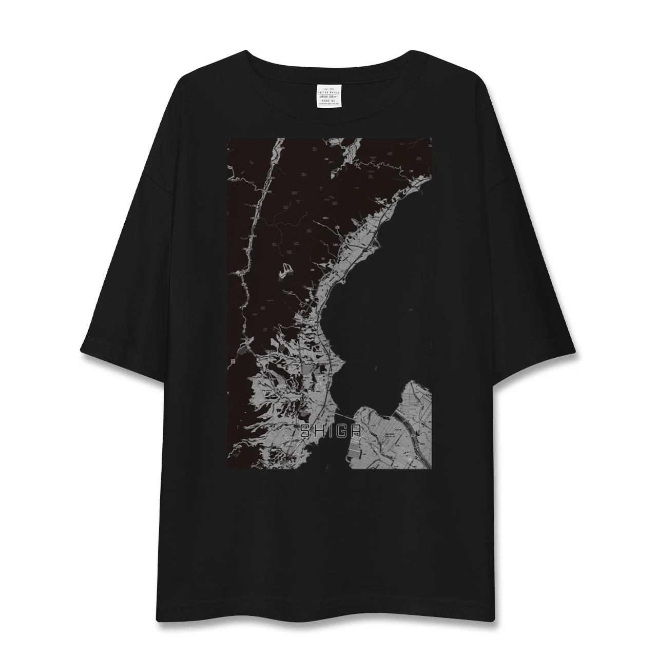 【志賀(滋賀県)】地図柄ビッグシルエットTシャツ