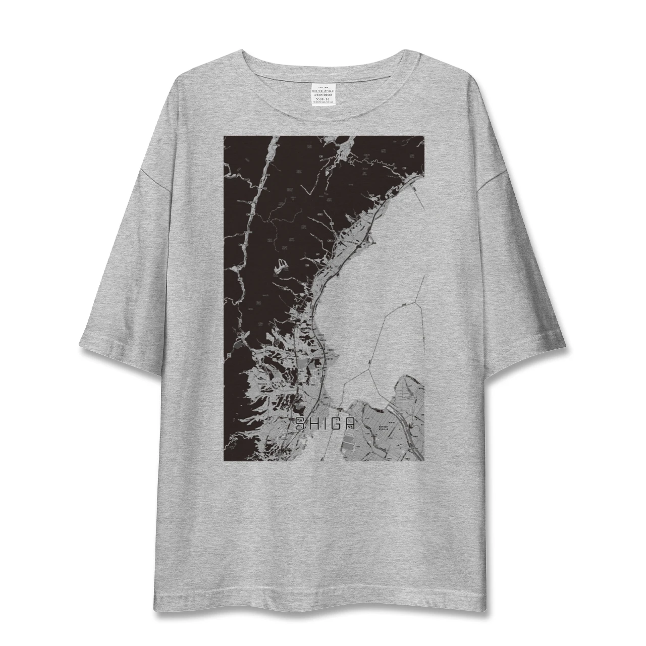 【志賀(滋賀県)】地図柄ビッグシルエットTシャツ
