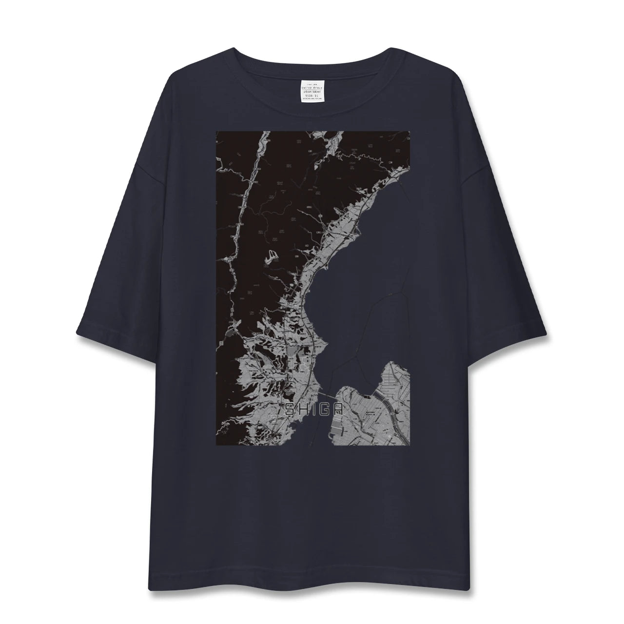 【志賀(滋賀県)】地図柄ビッグシルエットTシャツ