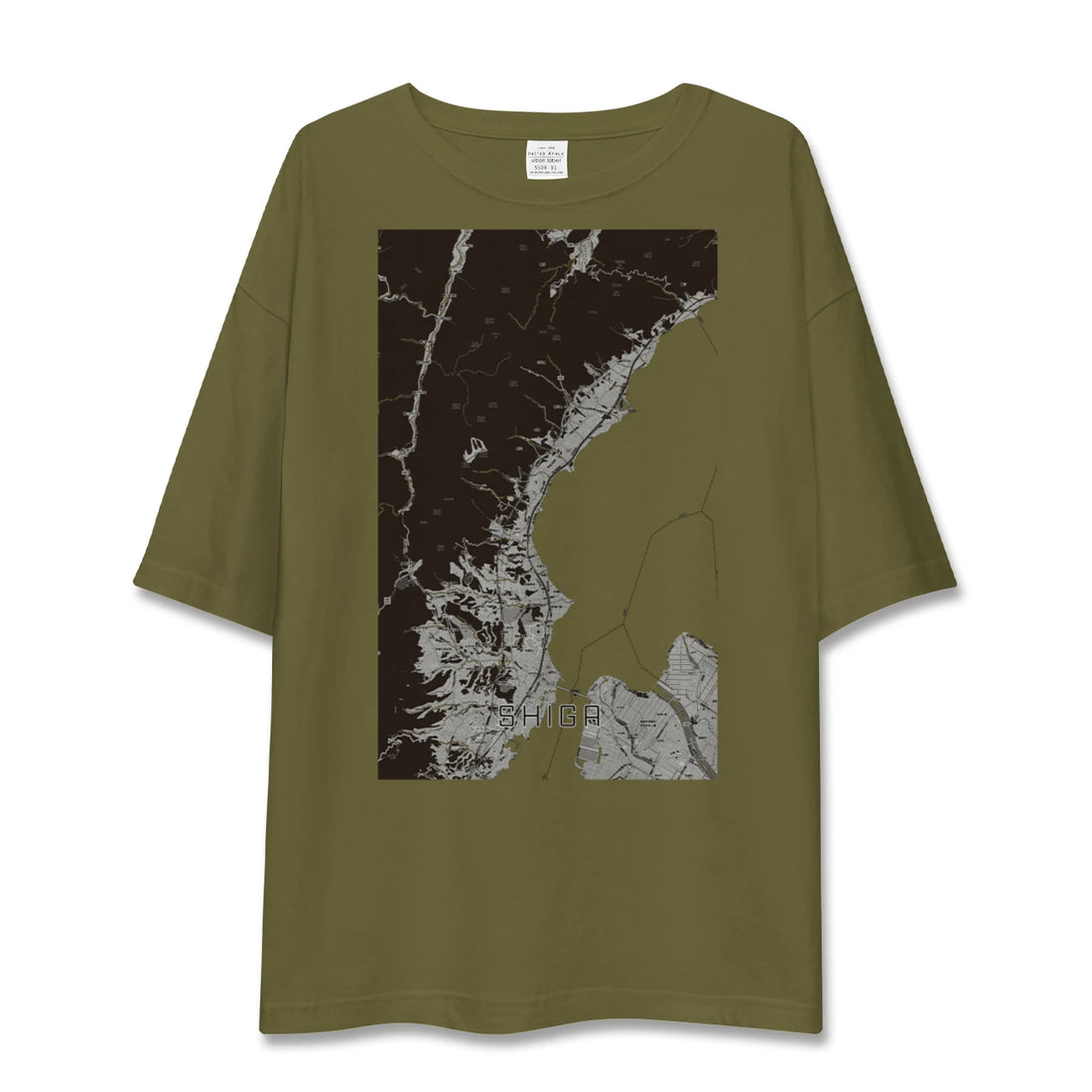 【志賀(滋賀県)】地図柄ビッグシルエットTシャツ