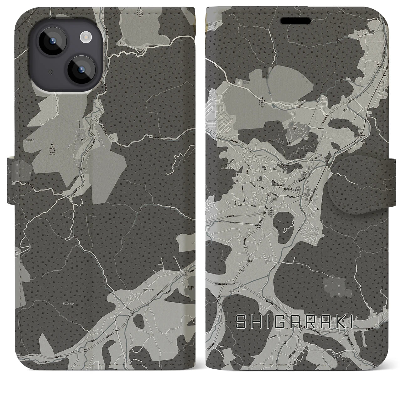 【信楽(滋賀県)】地図柄iPhoneケース(手帳タイプ)