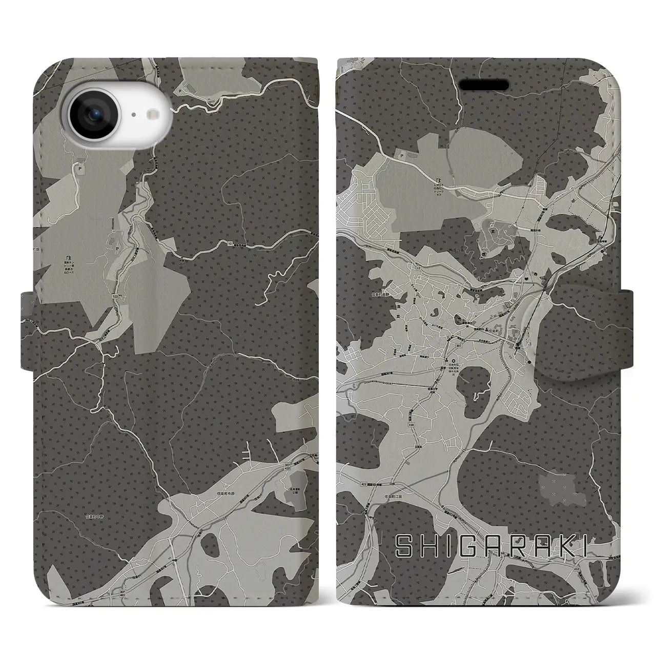 【信楽(滋賀県)】地図柄iPhoneケース(手帳タイプ)