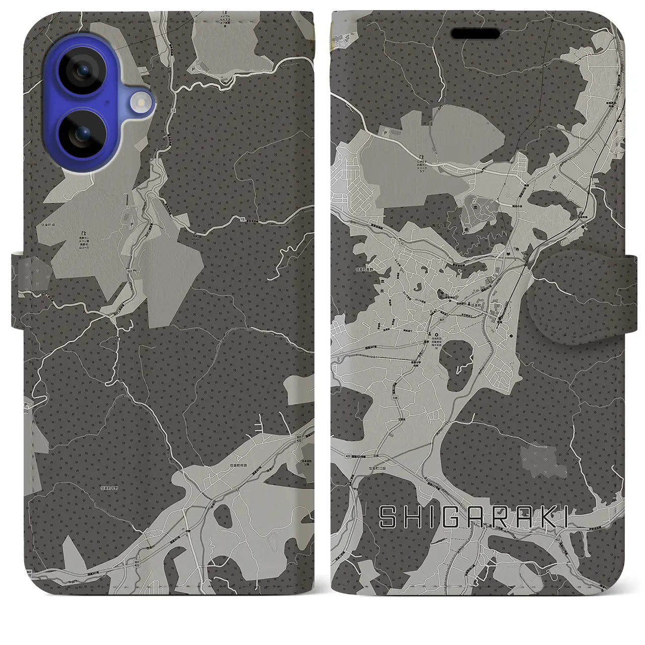 【信楽(滋賀県)】地図柄iPhoneケース(手帳タイプ)