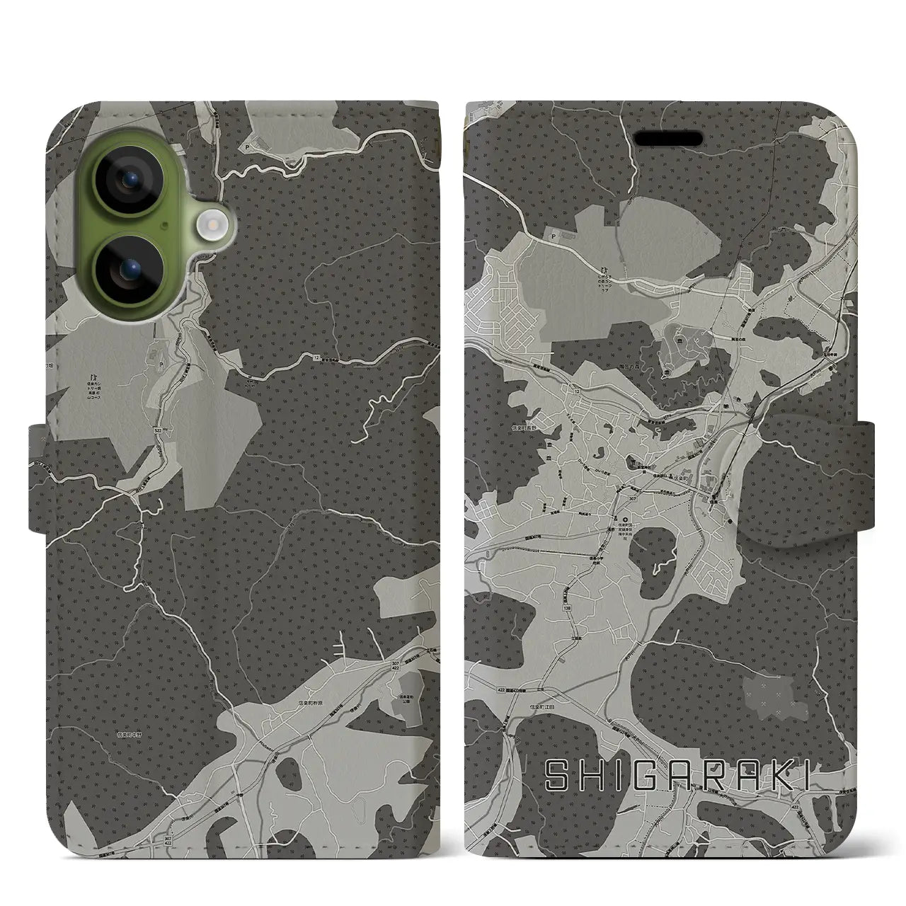 【信楽(滋賀県)】地図柄iPhoneケース(手帳タイプ)