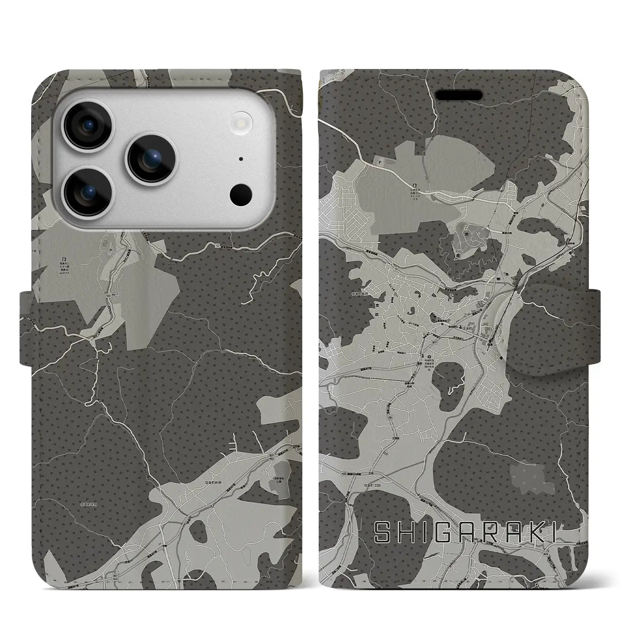 【信楽(滋賀県)】地図柄iPhoneケース(手帳タイプ)