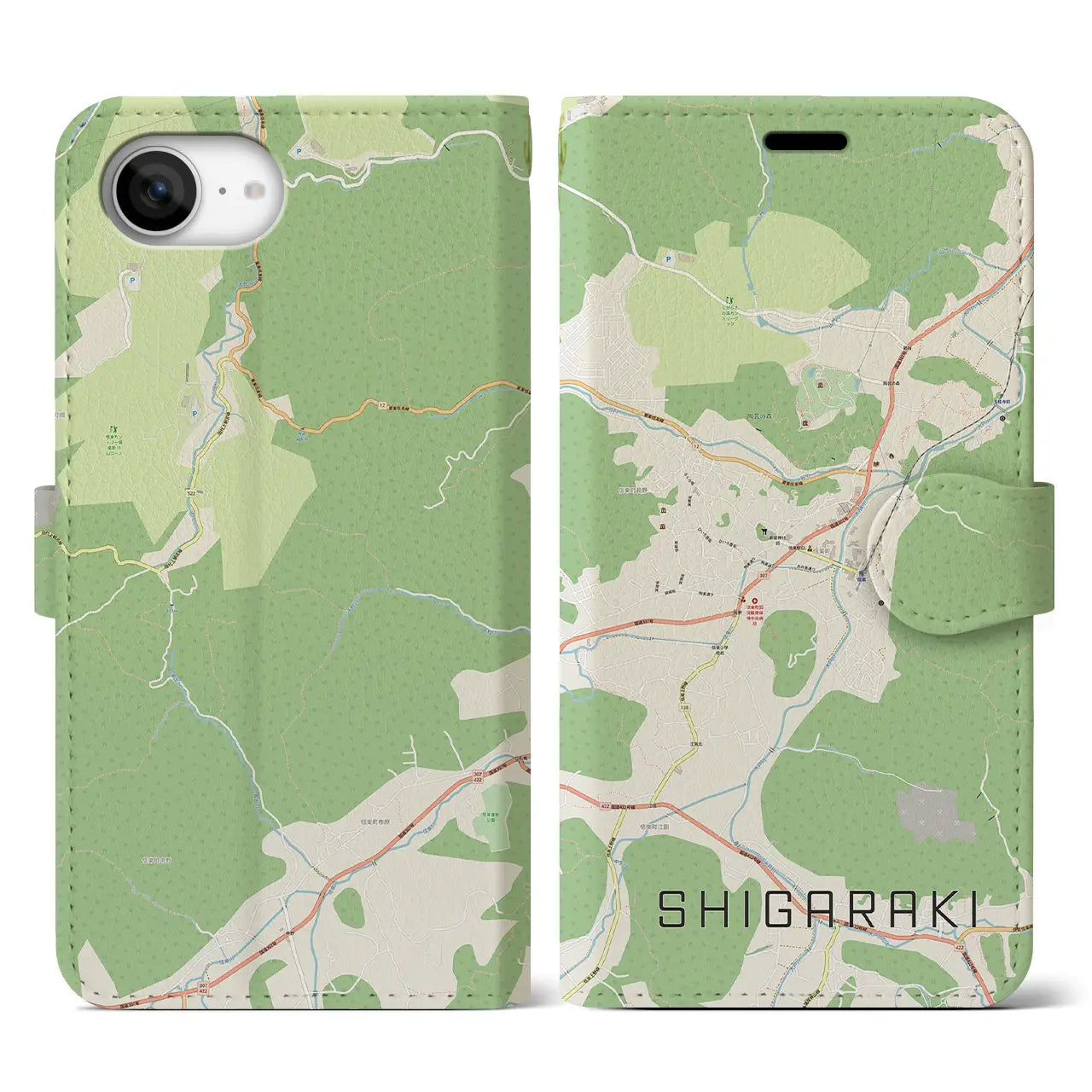 【信楽(滋賀県)】地図柄iPhoneケース(手帳タイプ)
