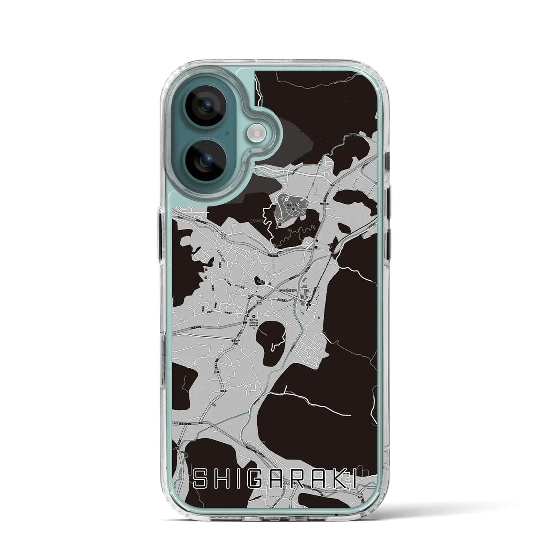 【信楽(滋賀県)】地図柄iPhoneケース(MagSafeタイプ)モノトーン・iPhone 16 Pro 用