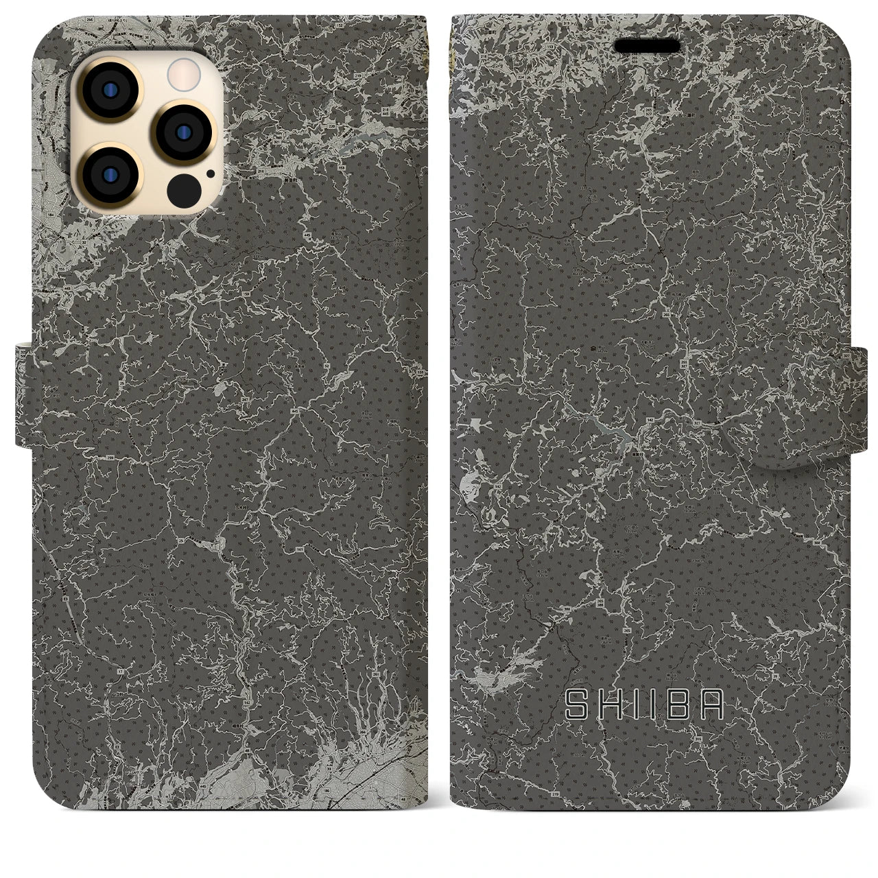 【椎葉(宮崎県)】地図柄iPhoneケース(手帳タイプ)