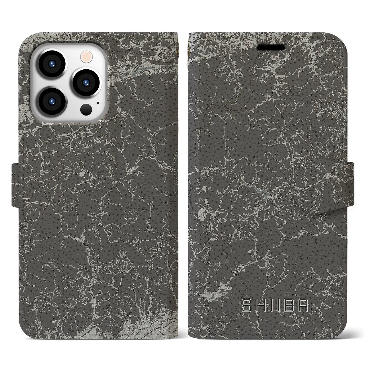 【椎葉(宮崎県)】地図柄iPhoneケース(手帳タイプ)