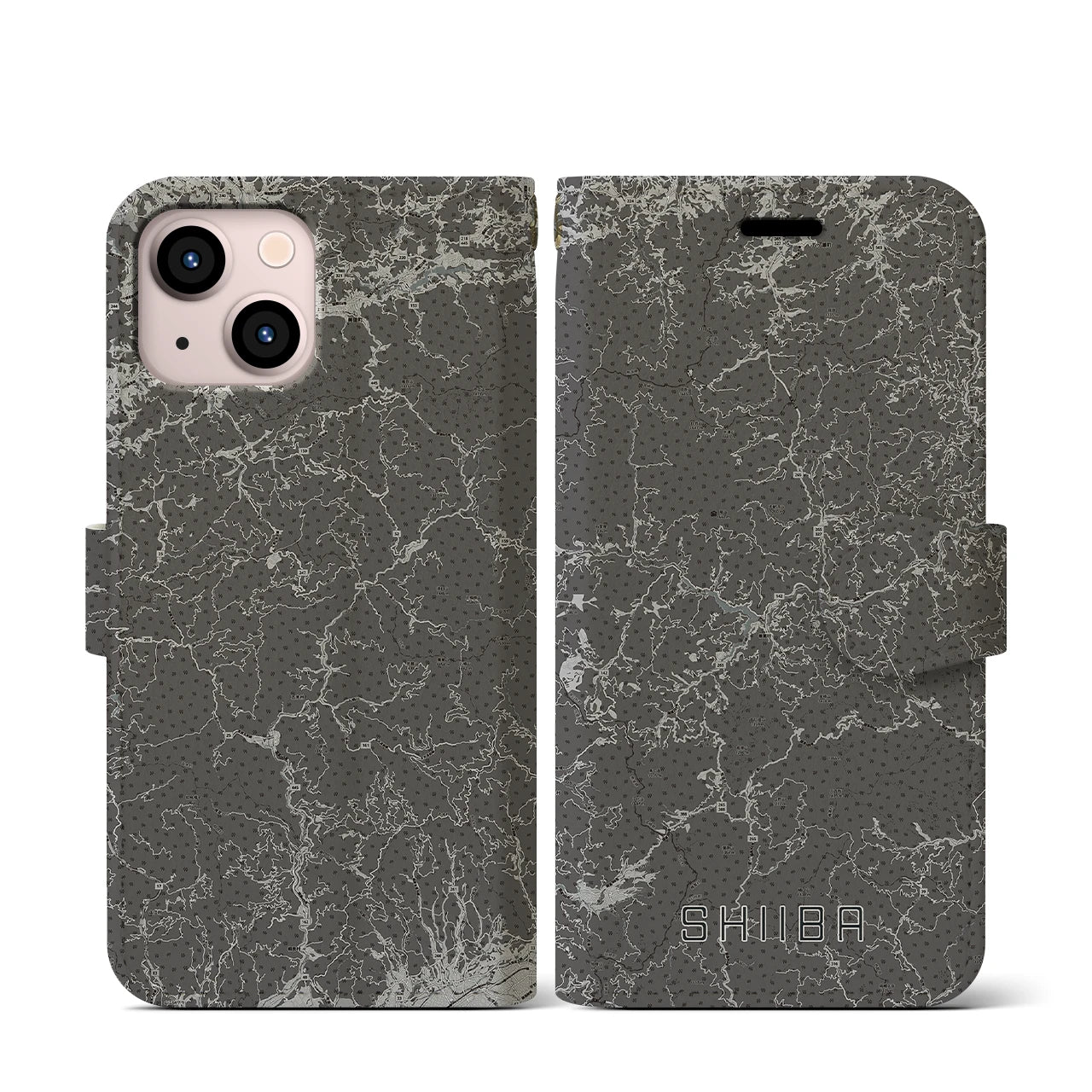 【椎葉(宮崎県)】地図柄iPhoneケース(手帳タイプ)