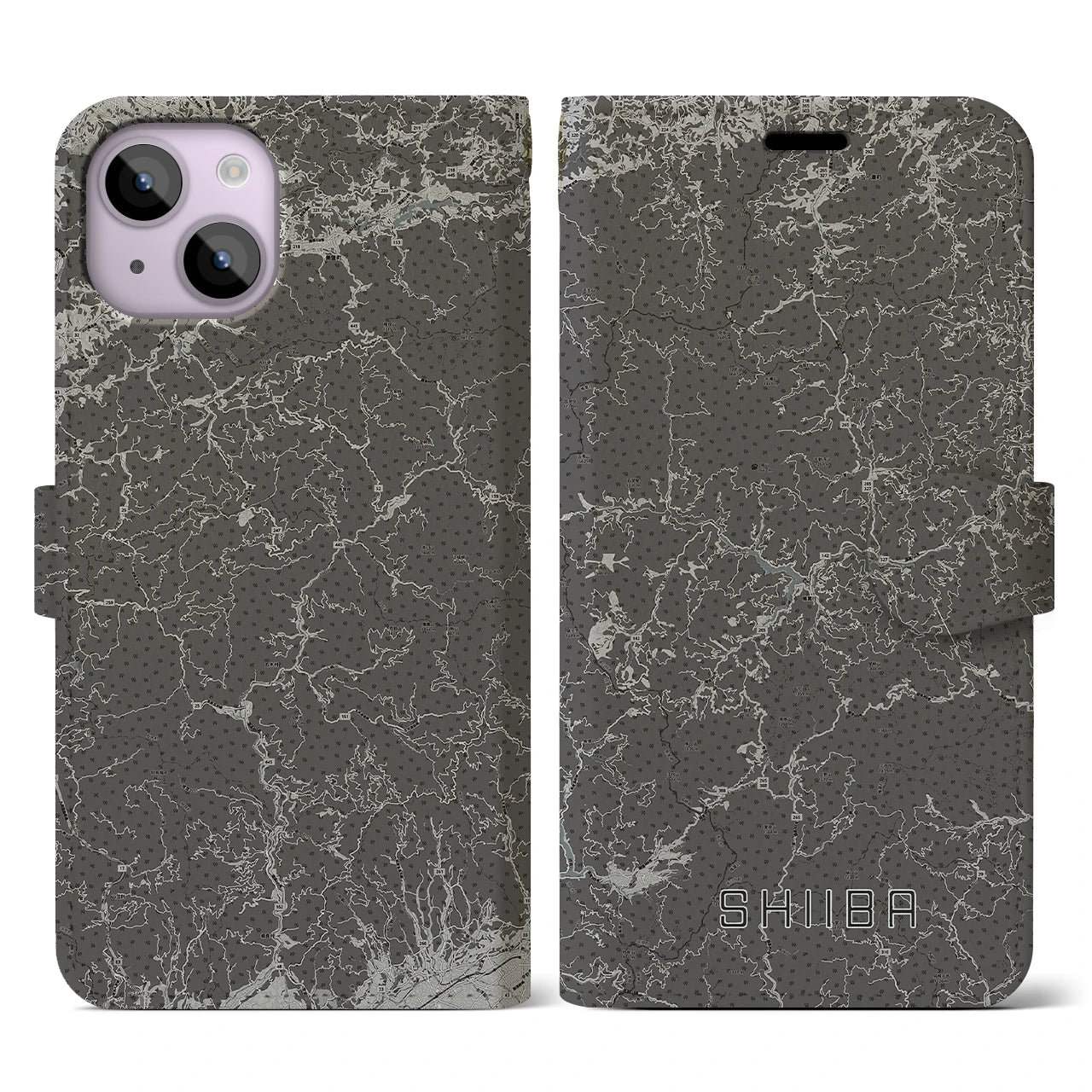 【椎葉(宮崎県)】地図柄iPhoneケース(手帳タイプ)