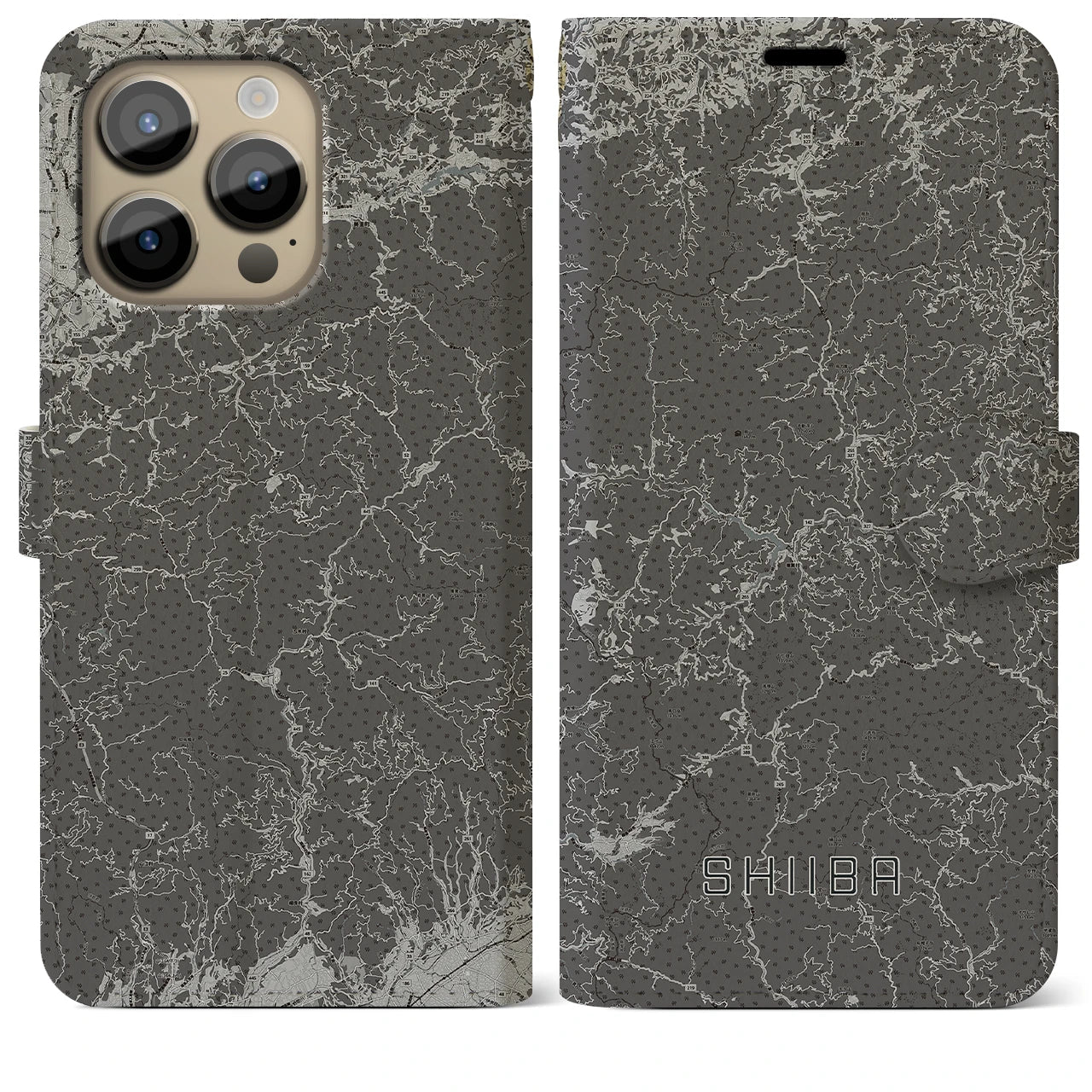 【椎葉(宮崎県)】地図柄iPhoneケース(手帳タイプ)