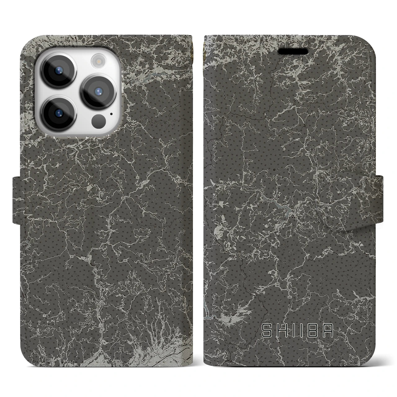 【椎葉(宮崎県)】地図柄iPhoneケース(手帳タイプ)