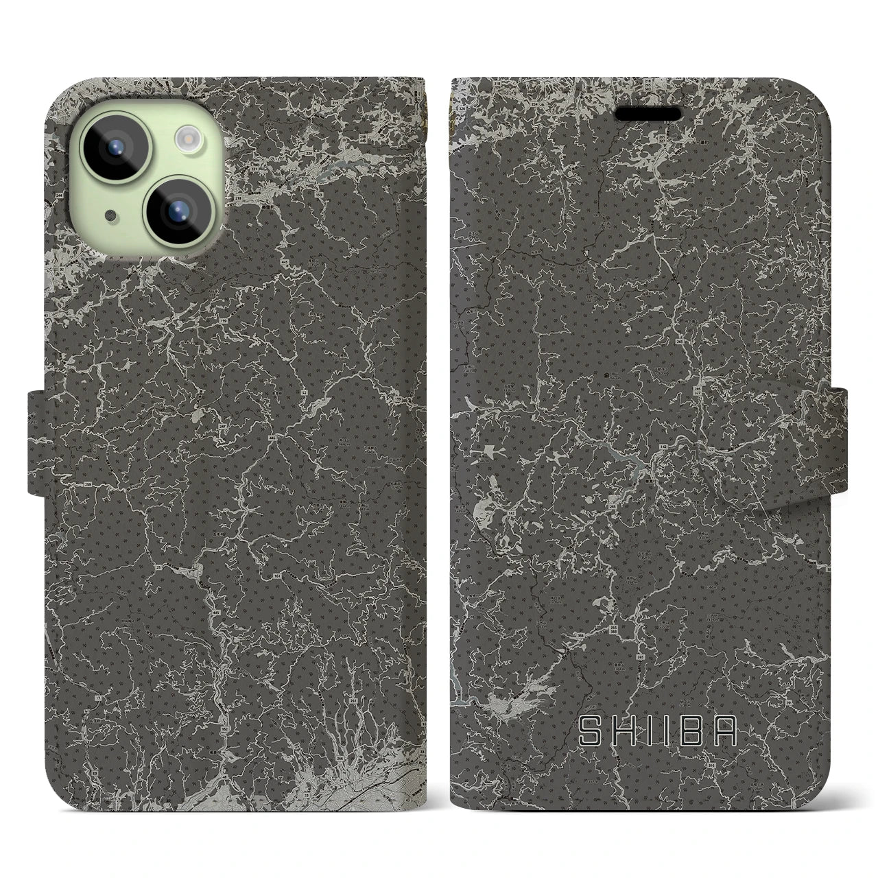 【椎葉(宮崎県)】地図柄iPhoneケース(手帳タイプ)