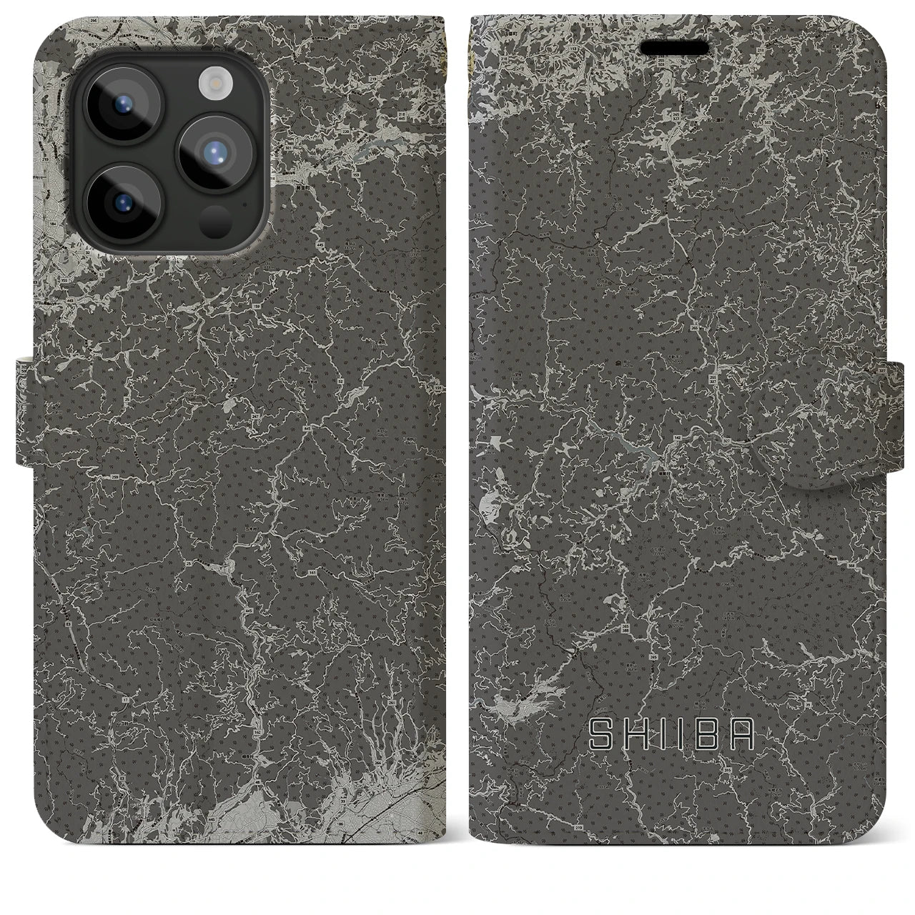 【椎葉(宮崎県)】地図柄iPhoneケース(手帳タイプ)