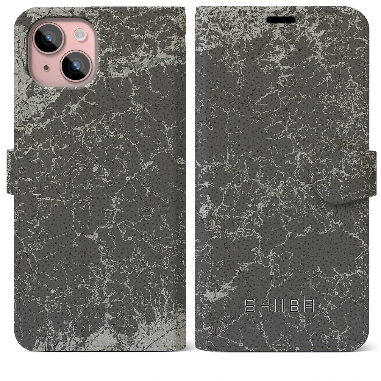 【椎葉(宮崎県)】地図柄iPhoneケース(手帳タイプ)