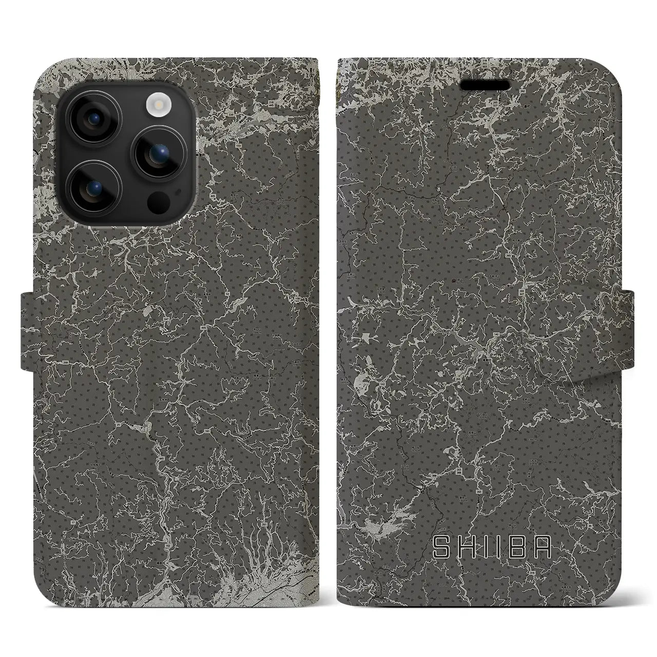 【椎葉(宮崎県)】地図柄iPhoneケース(手帳タイプ)