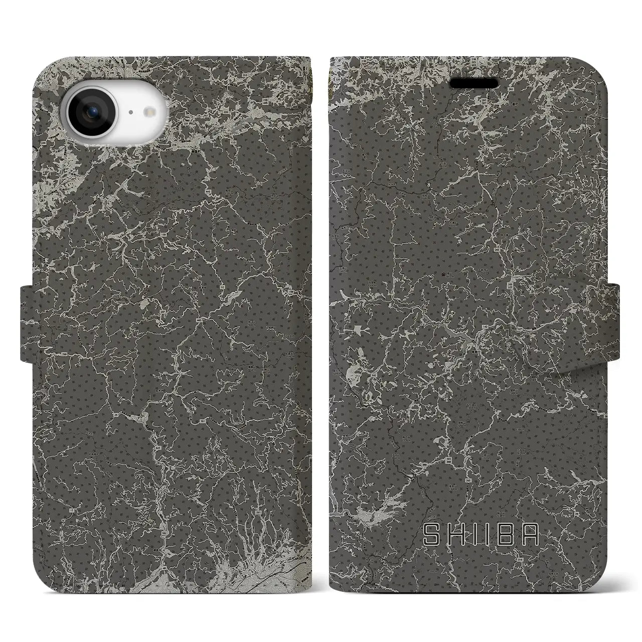 【椎葉(宮崎県)】地図柄iPhoneケース(手帳タイプ)