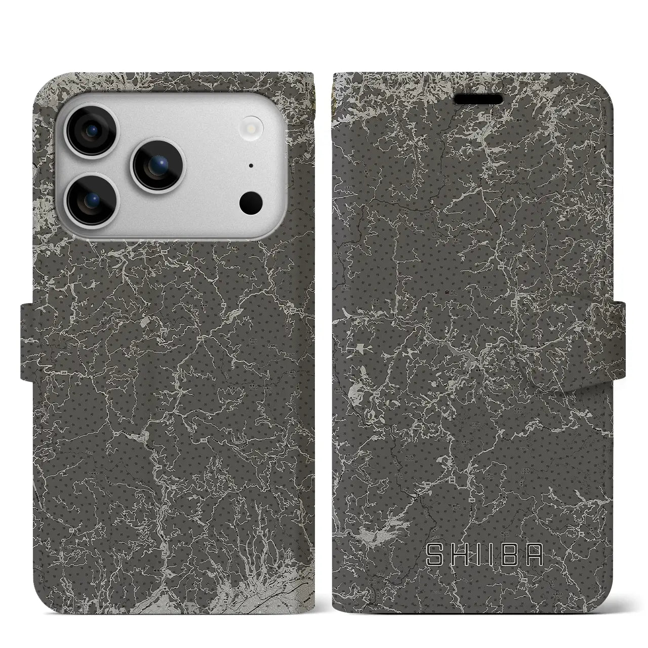 【椎葉(宮崎県)】地図柄iPhoneケース(手帳タイプ)