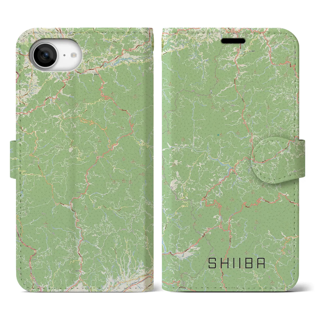 【椎葉(宮崎県)】地図柄iPhoneケース(手帳タイプ)