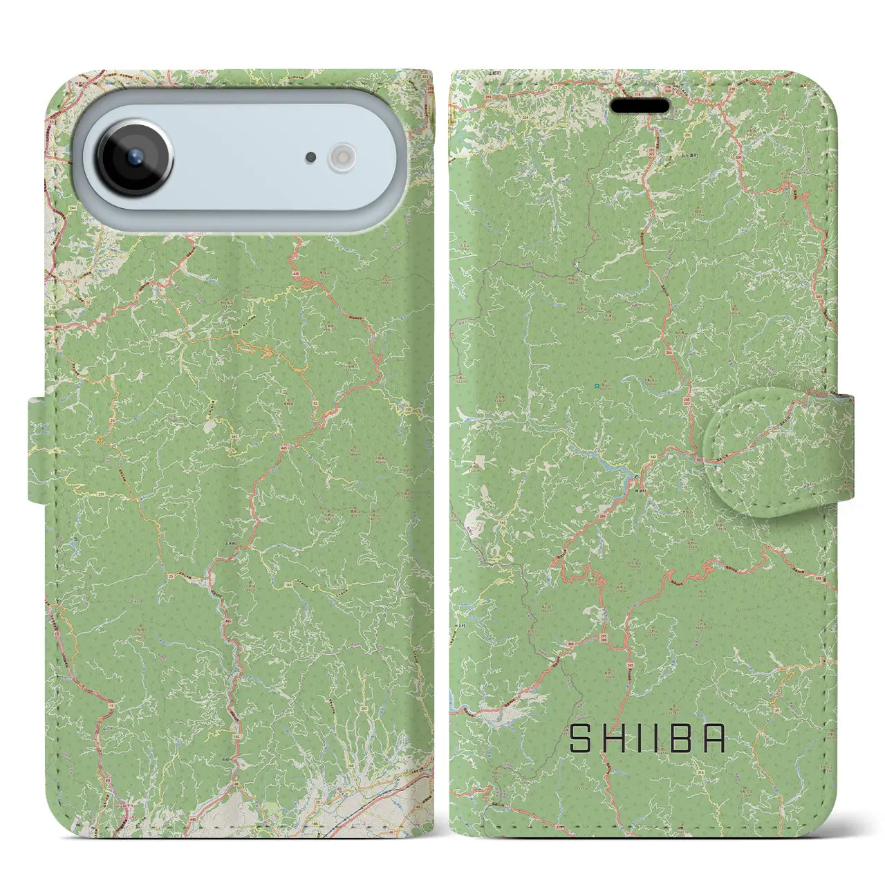 【椎葉(宮崎県)】地図柄iPhoneケース(手帳タイプ)