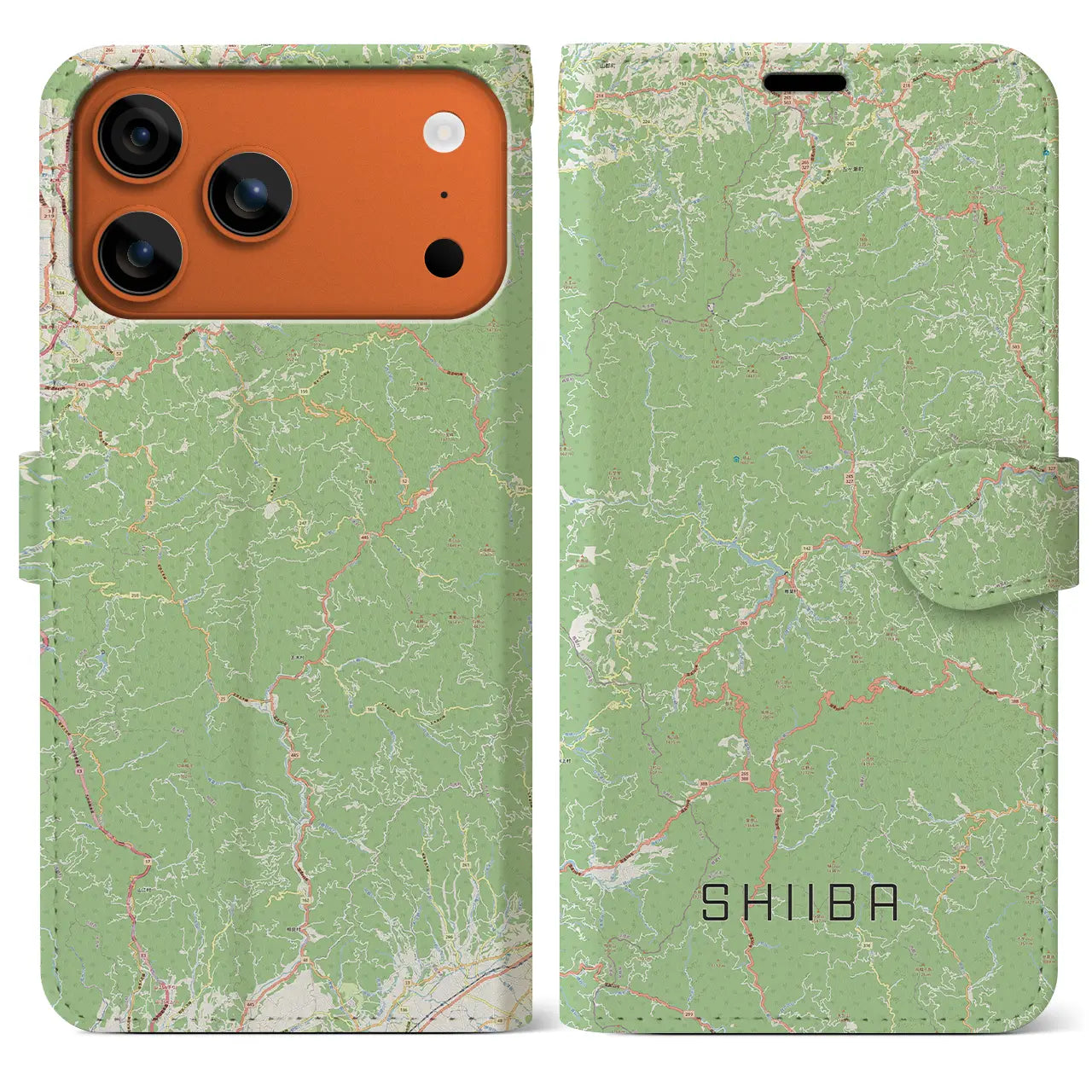 【椎葉(宮崎県)】地図柄iPhoneケース(手帳タイプ)