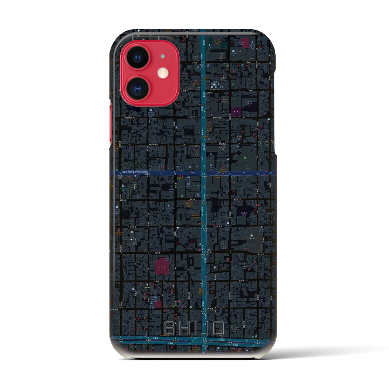 【四条(京都府)】地図柄iPhoneケース(バックカバータイプ)