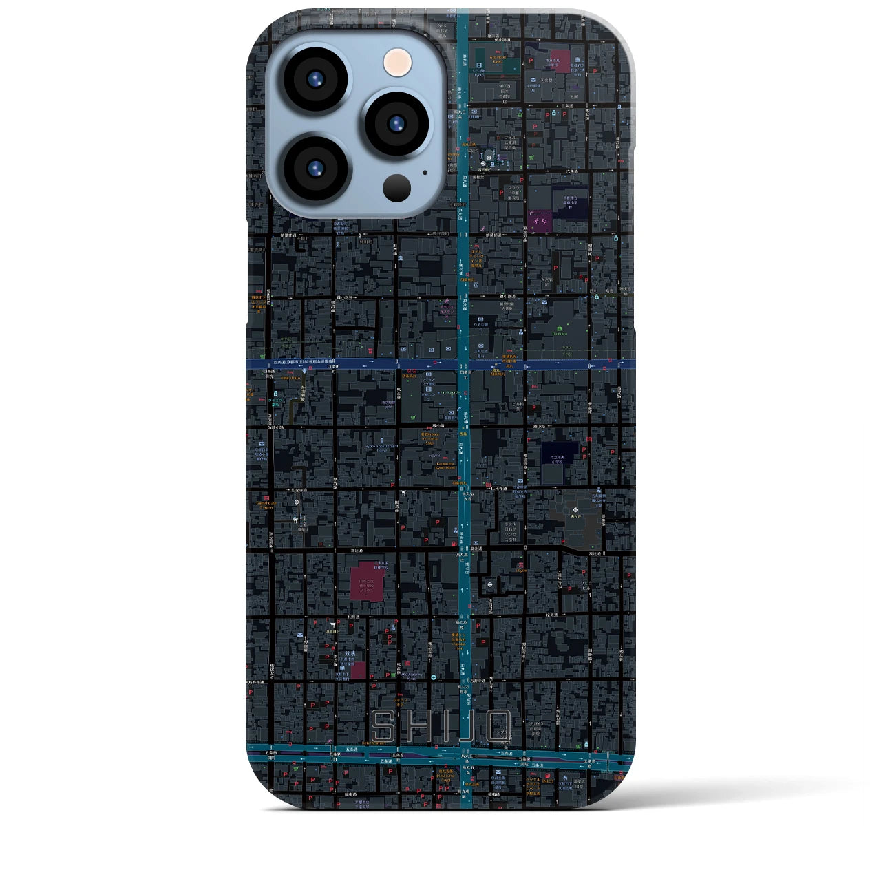 【四条(京都府)】地図柄iPhoneケース(バックカバータイプ)