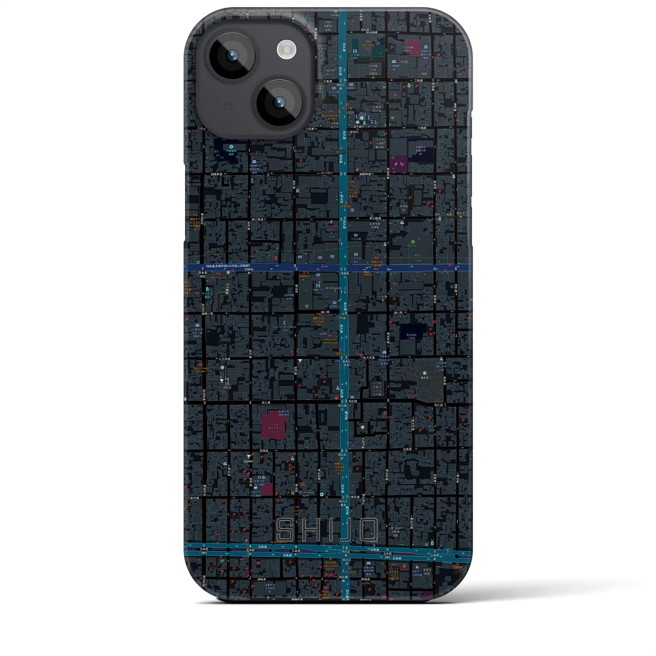 【四条(京都府)】地図柄iPhoneケース(バックカバータイプ)