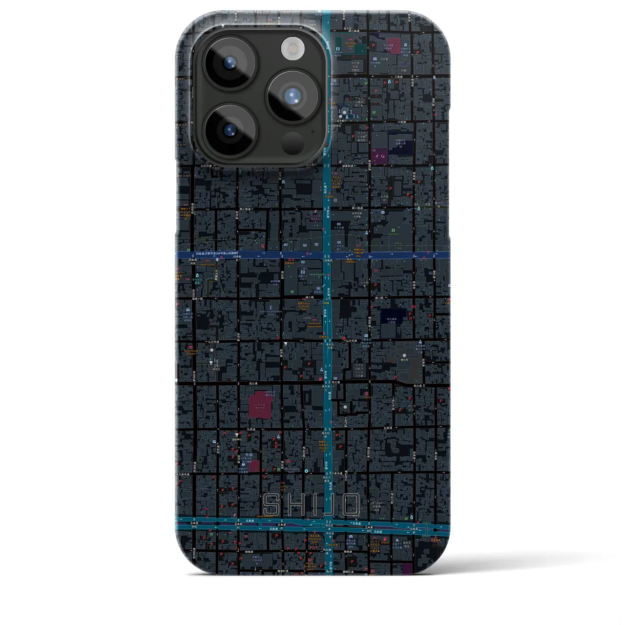 【四条(京都府)】地図柄iPhoneケース(バックカバータイプ)