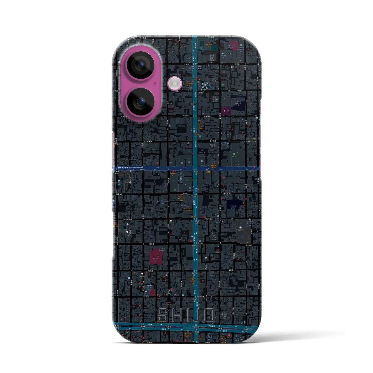 【四条(京都府)】地図柄iPhoneケース(バックカバータイプ)