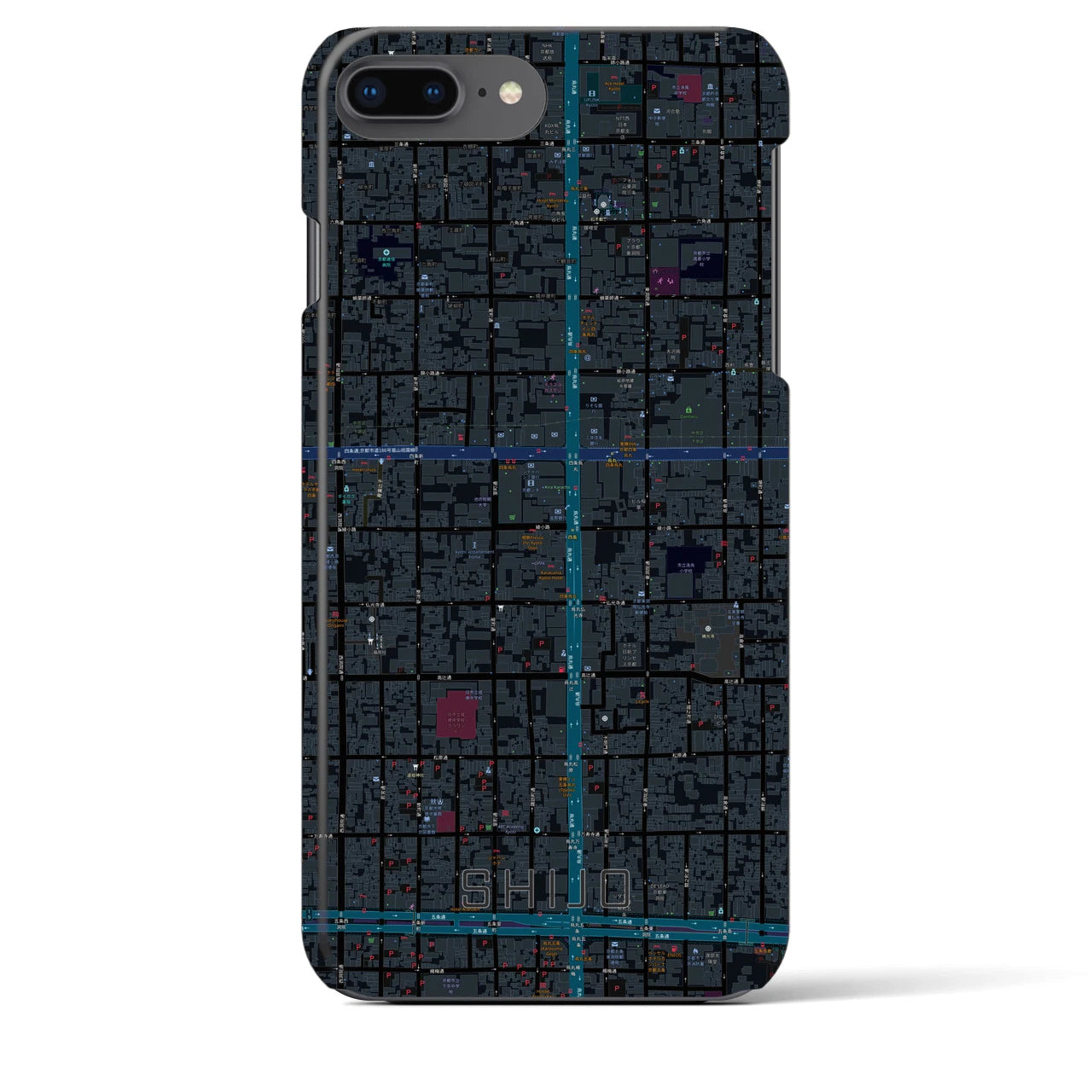 【四条(京都府)】地図柄iPhoneケース(バックカバータイプ)