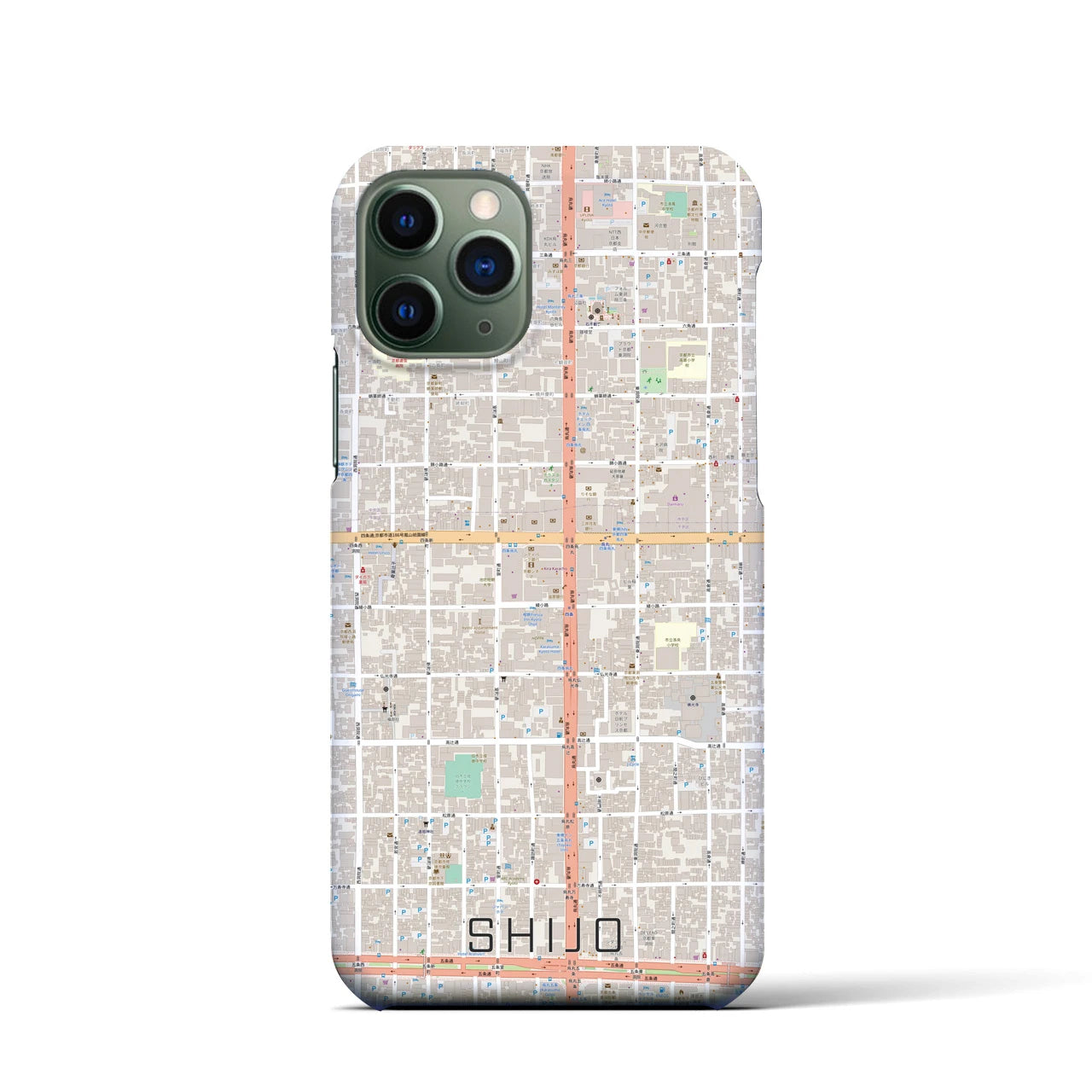 【四条(京都府)】地図柄iPhoneケース(バックカバータイプ)