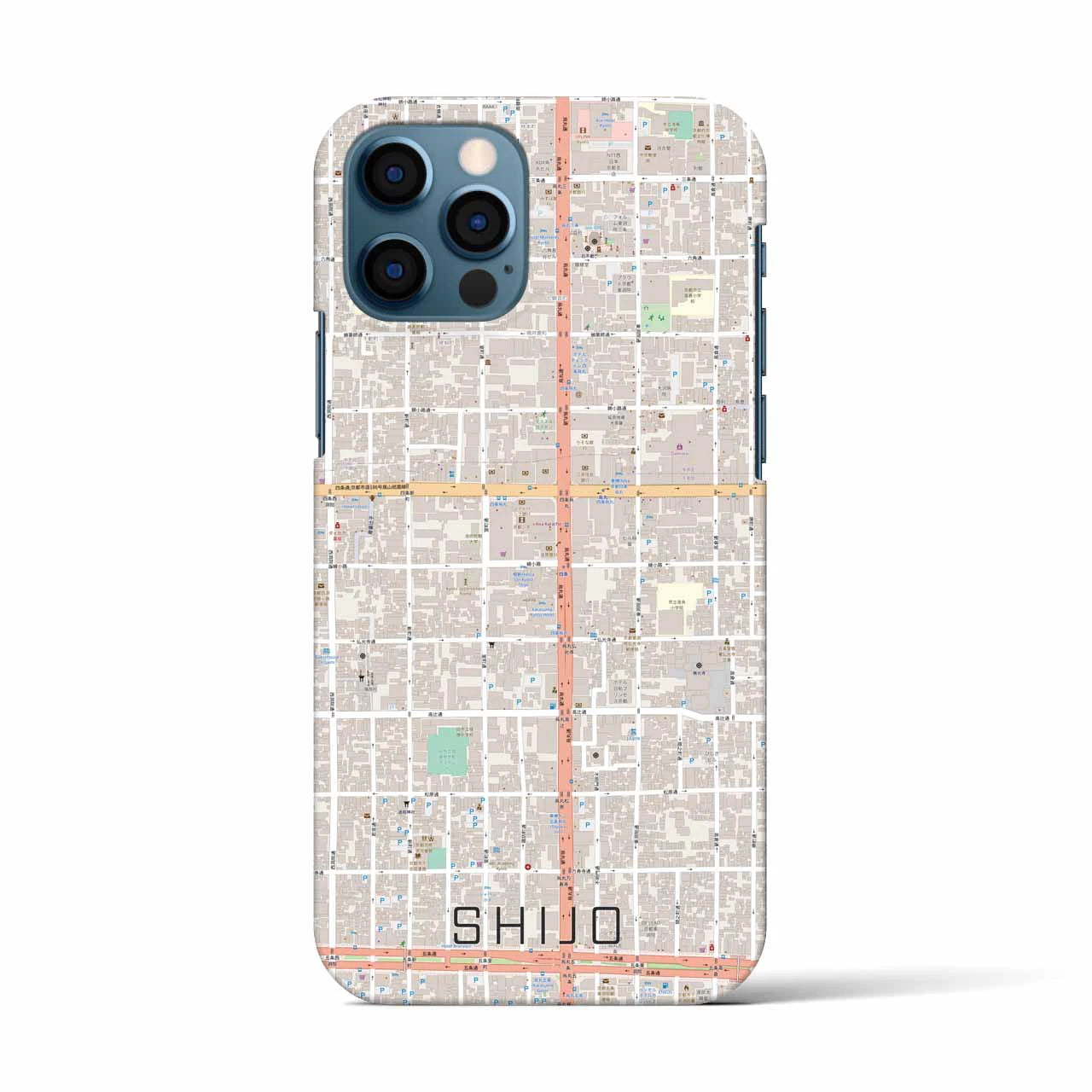 【四条(京都府)】地図柄iPhoneケース(バックカバータイプ)