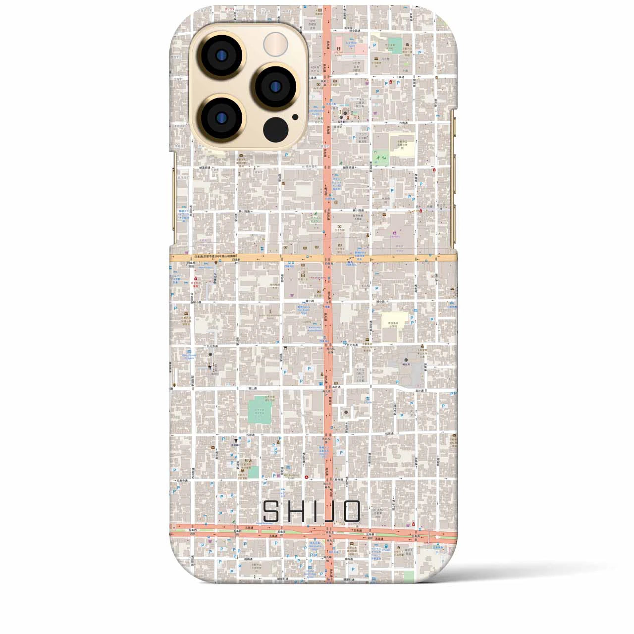 【四条(京都府)】地図柄iPhoneケース(バックカバータイプ)
