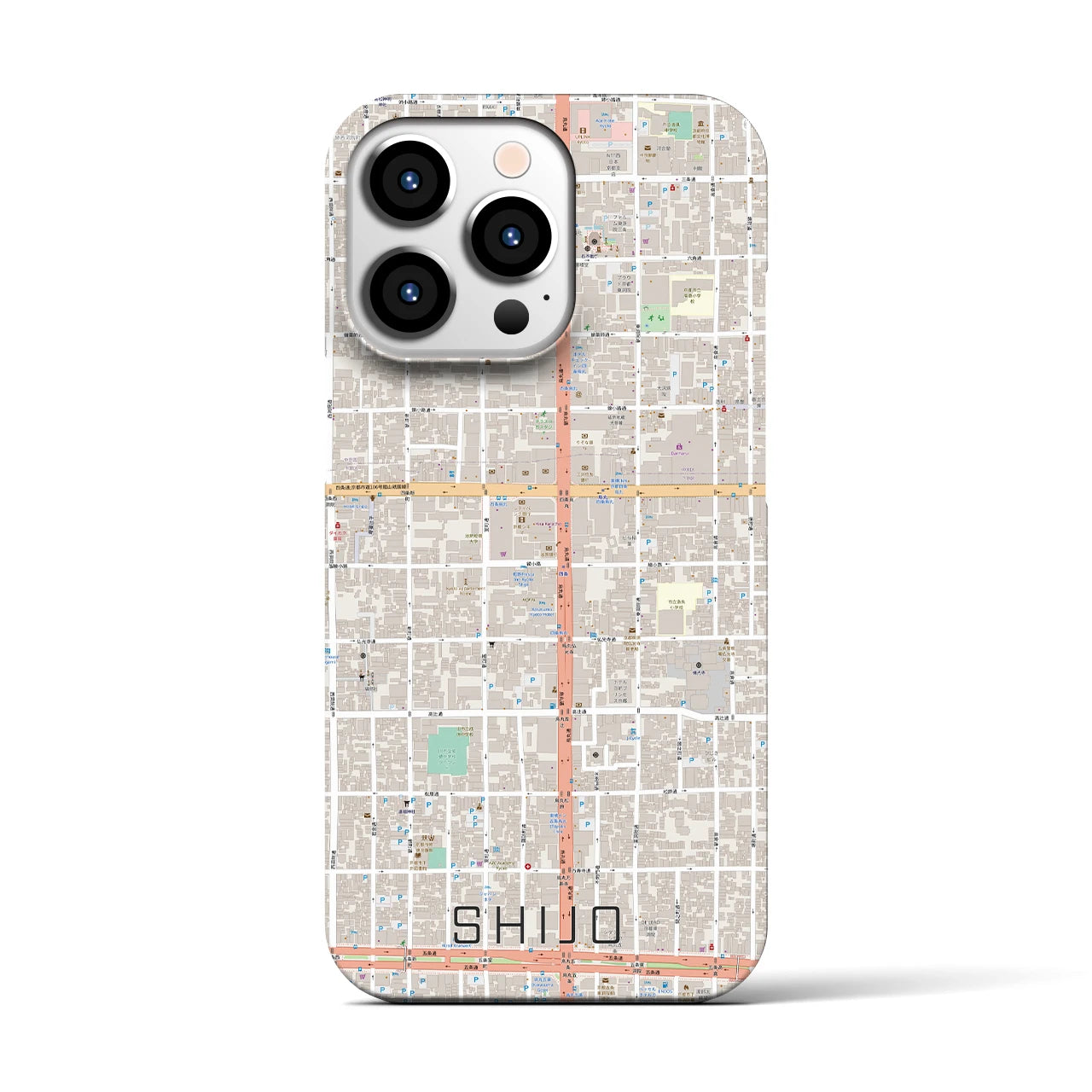【四条(京都府)】地図柄iPhoneケース(バックカバータイプ)