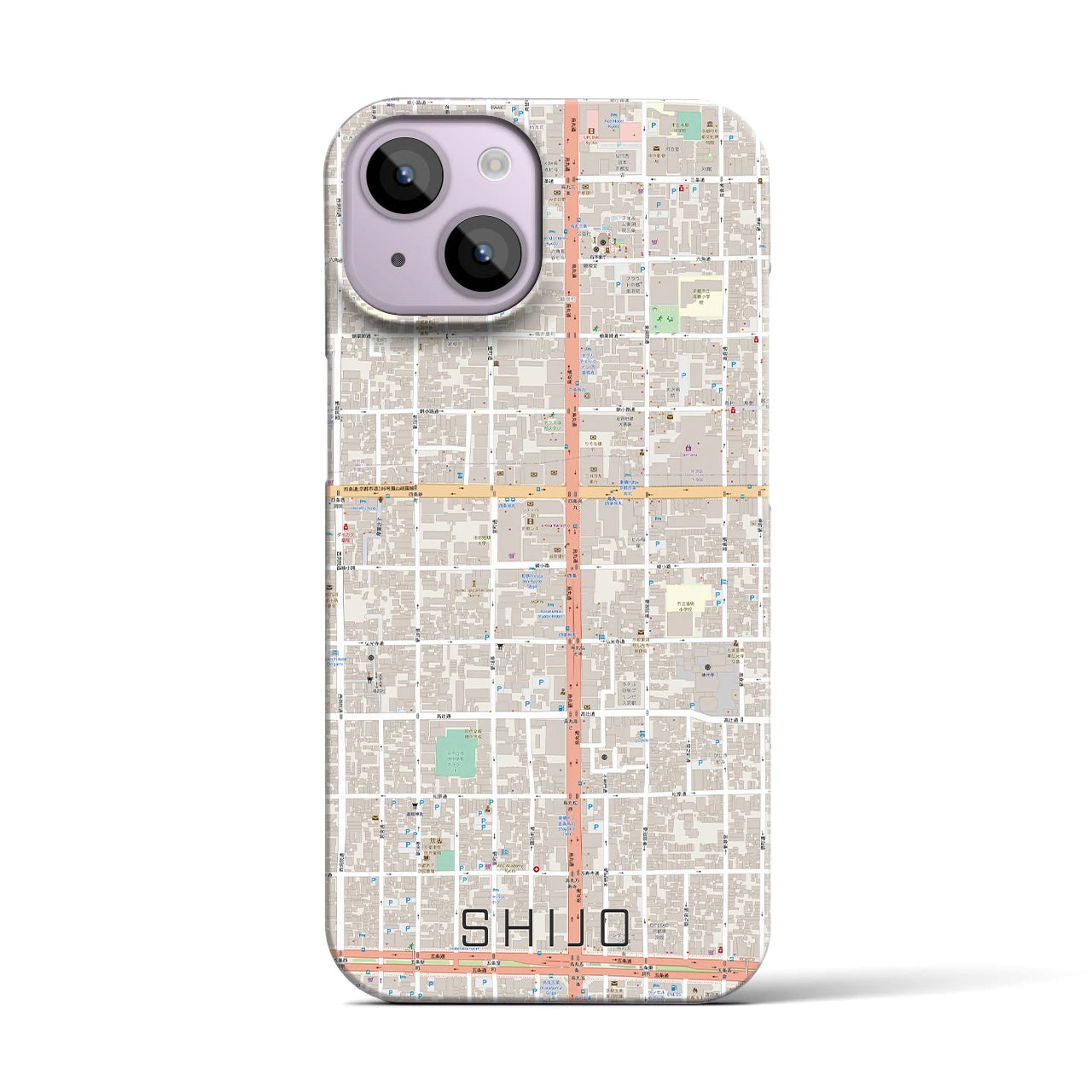 【四条(京都府)】地図柄iPhoneケース(バックカバータイプ)