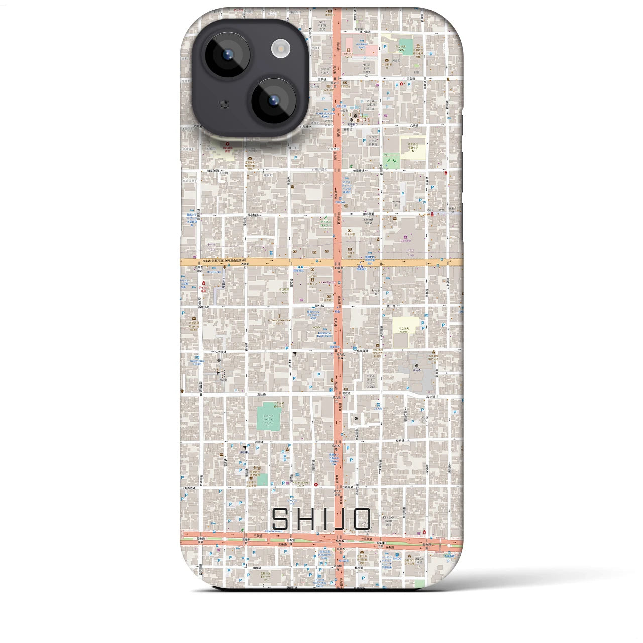 【四条(京都府)】地図柄iPhoneケース(バックカバータイプ)