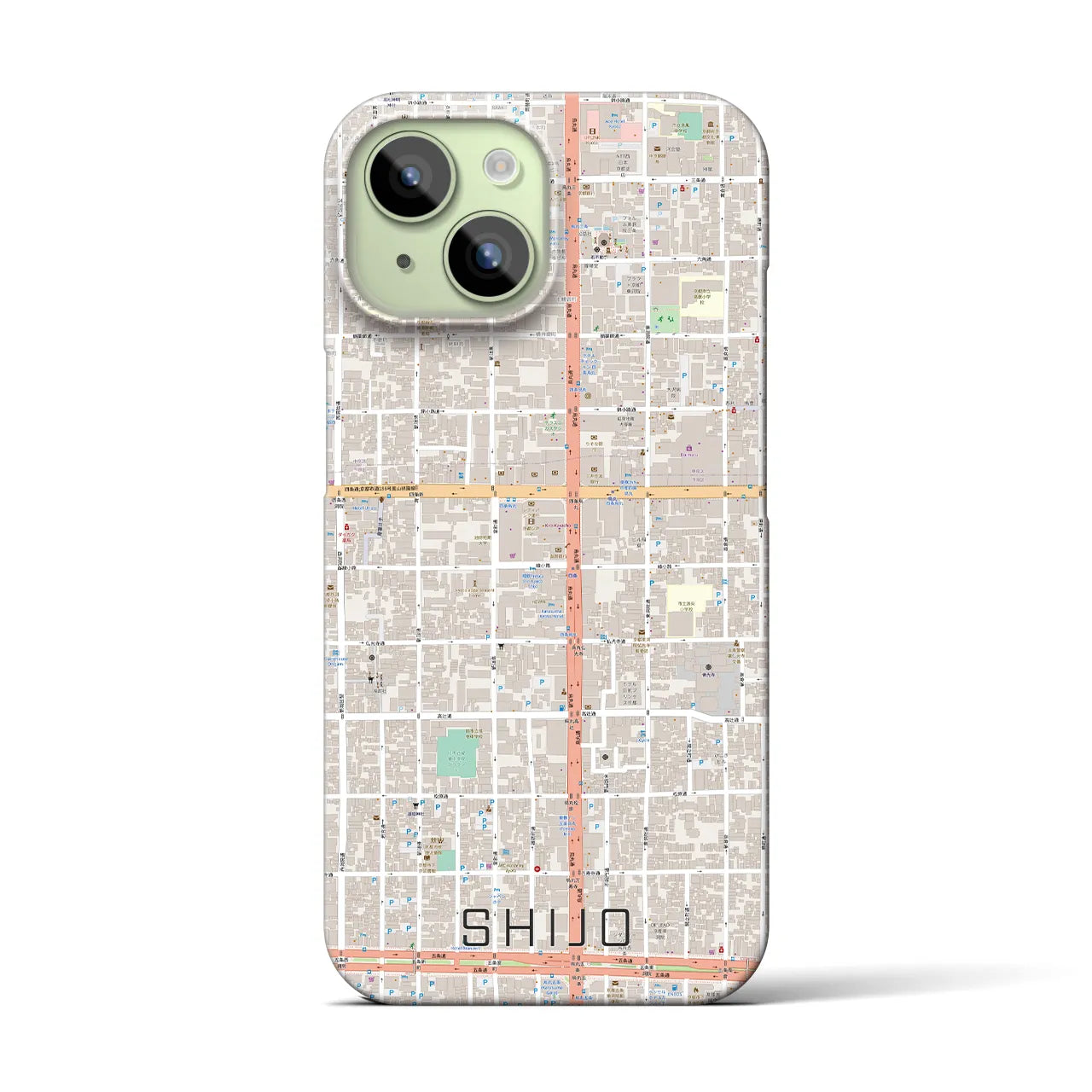 【四条(京都府)】地図柄iPhoneケース(バックカバータイプ)