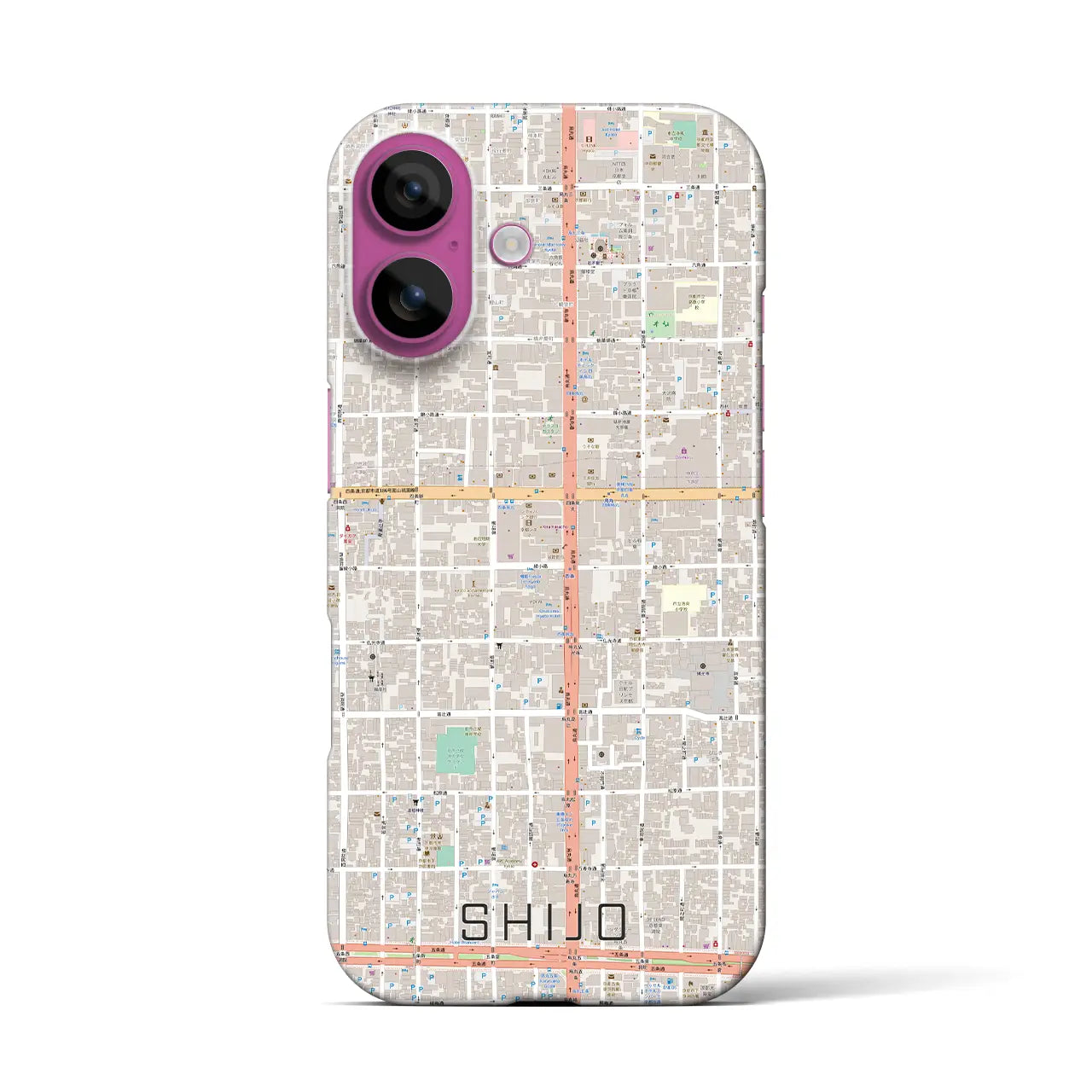 【四条(京都府)】地図柄iPhoneケース(バックカバータイプ)